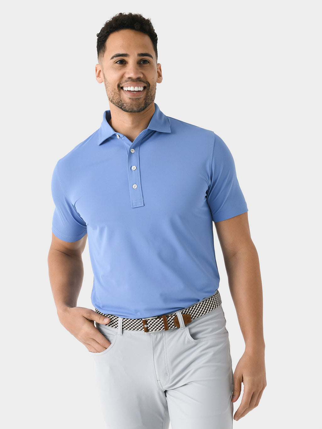 Peter Millar Crown Crafted Men's Soul Performance Mesh Polo - Saint Bernard