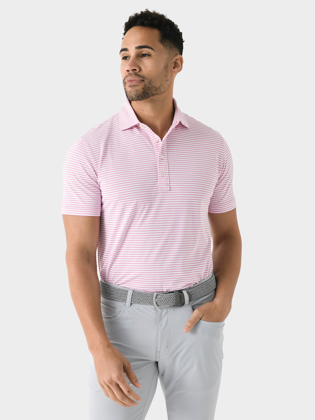 Peter Millar Crown Crafted Men's Mood Performance Mesh Polo - Saint Bernard