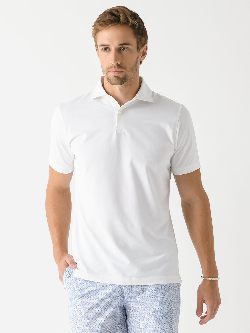 Peter Millar Crown Crafted Men's Albatross Cotton Blend Piqué Polo - Saint Bernard