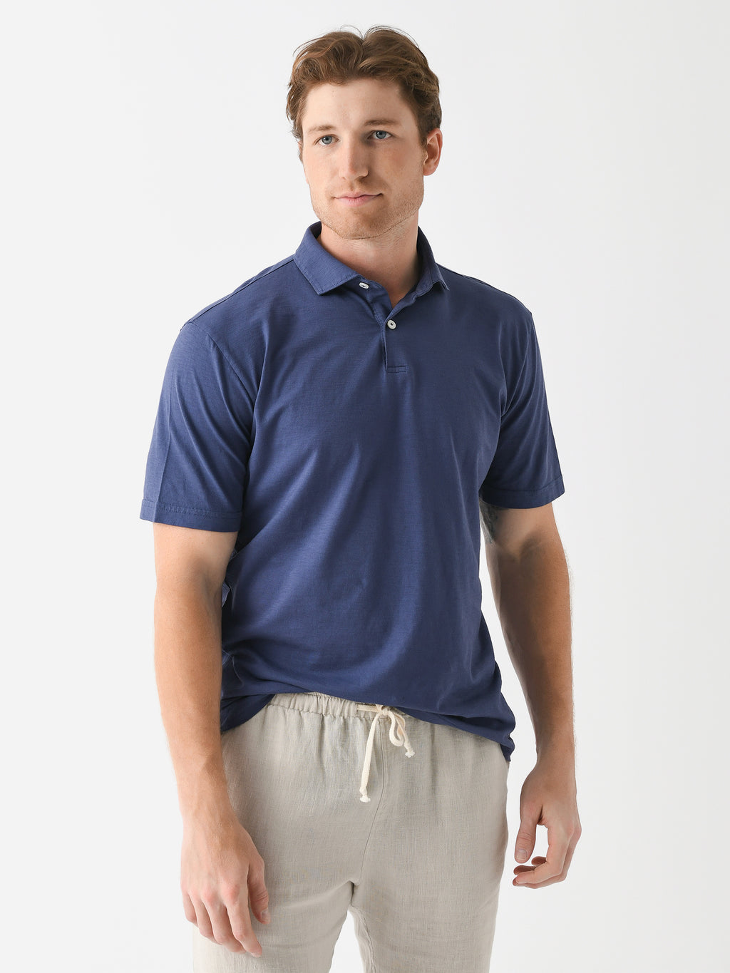 Peter Millar Crown Crafted Men's Journeyman Short Sleeve Polo - Saint Bernard