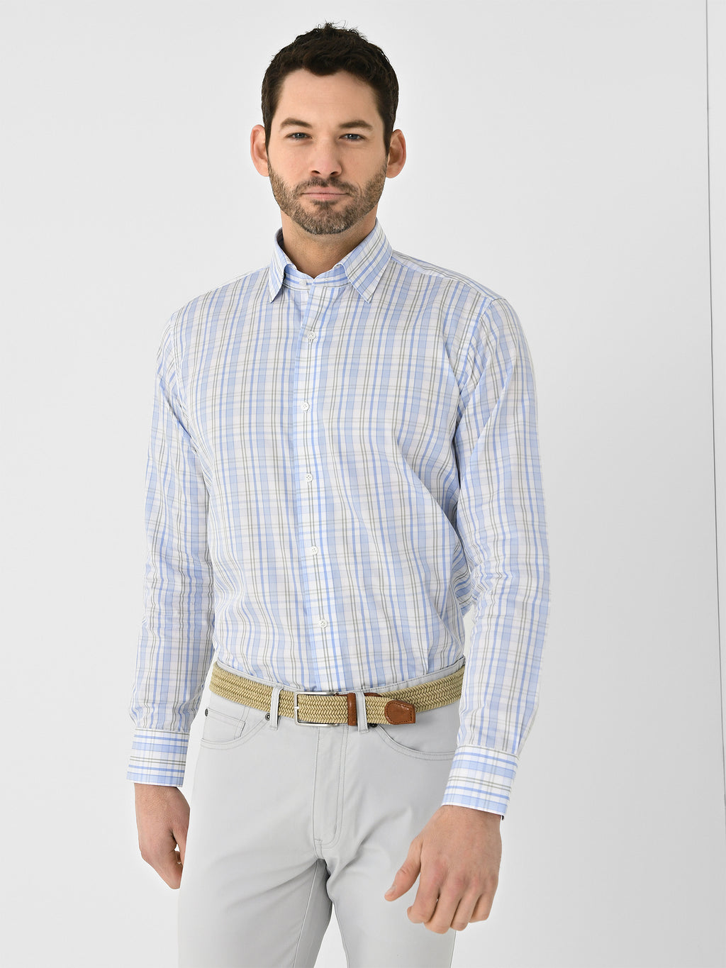 Peter Millar Crown Crafted Men's Viggo Cotton Sport Shirt - Saint Bernard