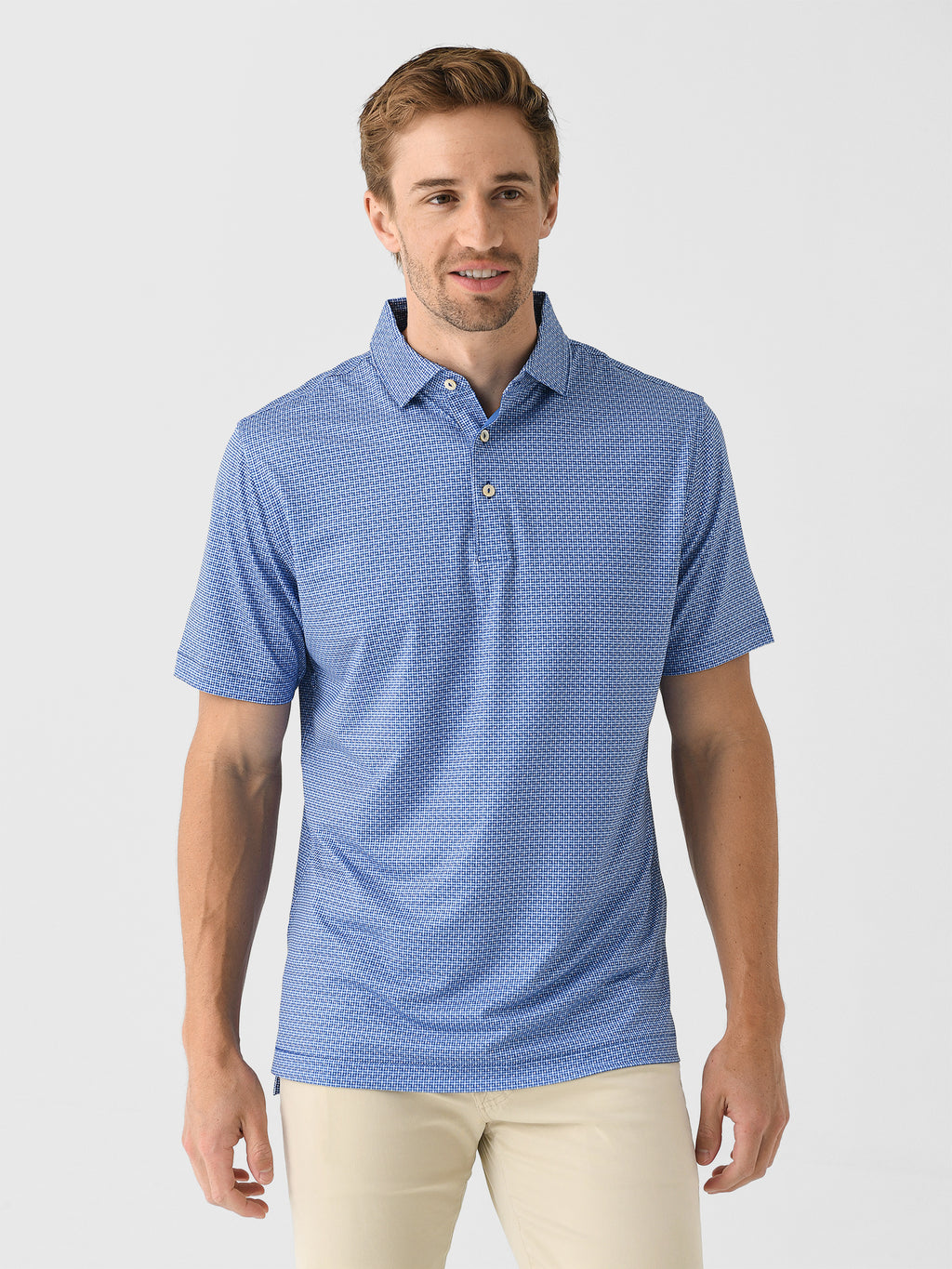 Peter Millar Crown Sport Men's Vega Performance Jersey Polo - Saint Bernard