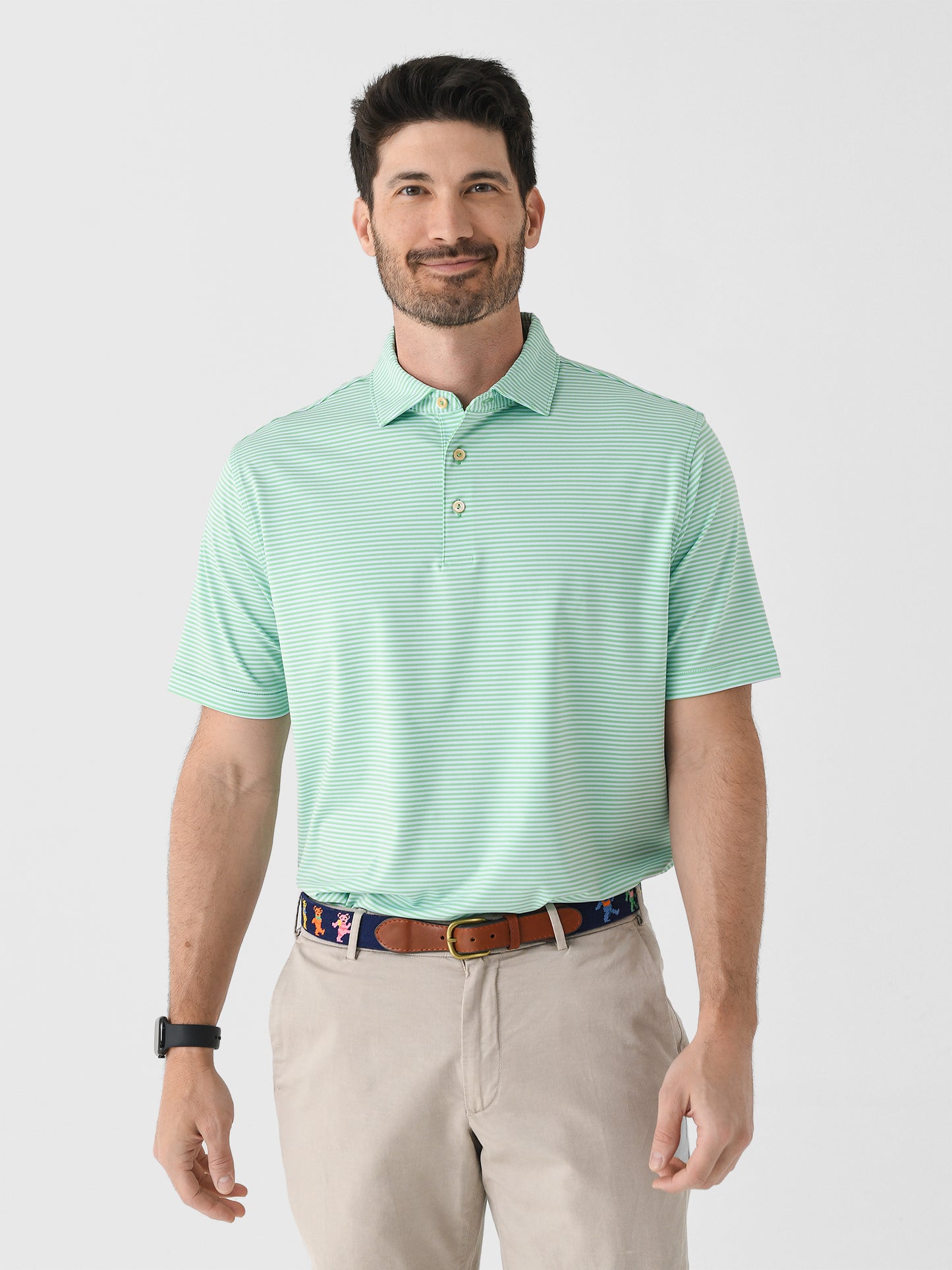 Peter Millar Crown Sport Men's Hales Performance Jersey Polo - Saint Bernard