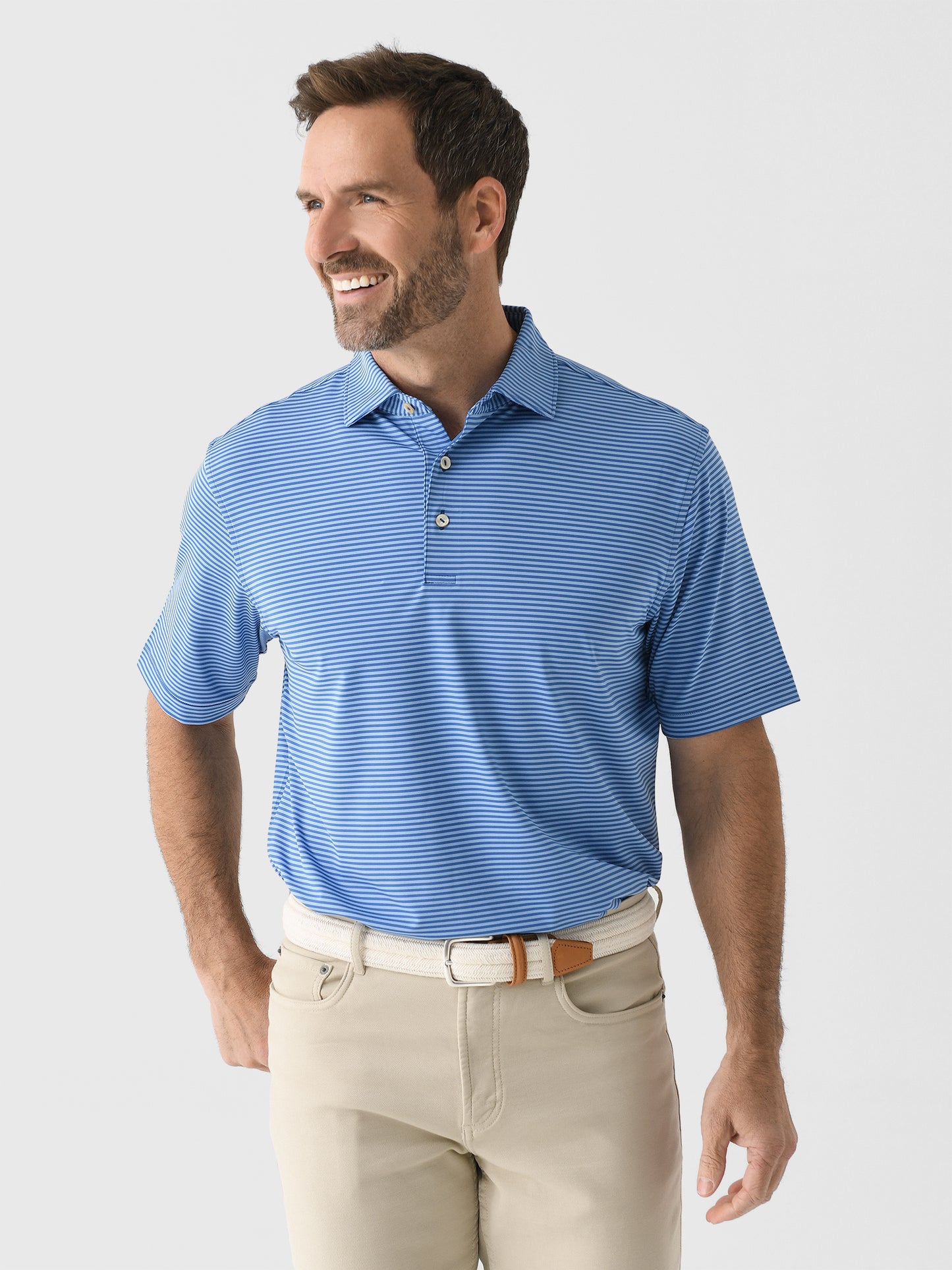 Peter Millar Crown Sport Men's Hales Performance Jersey Polo - Saint Bernard