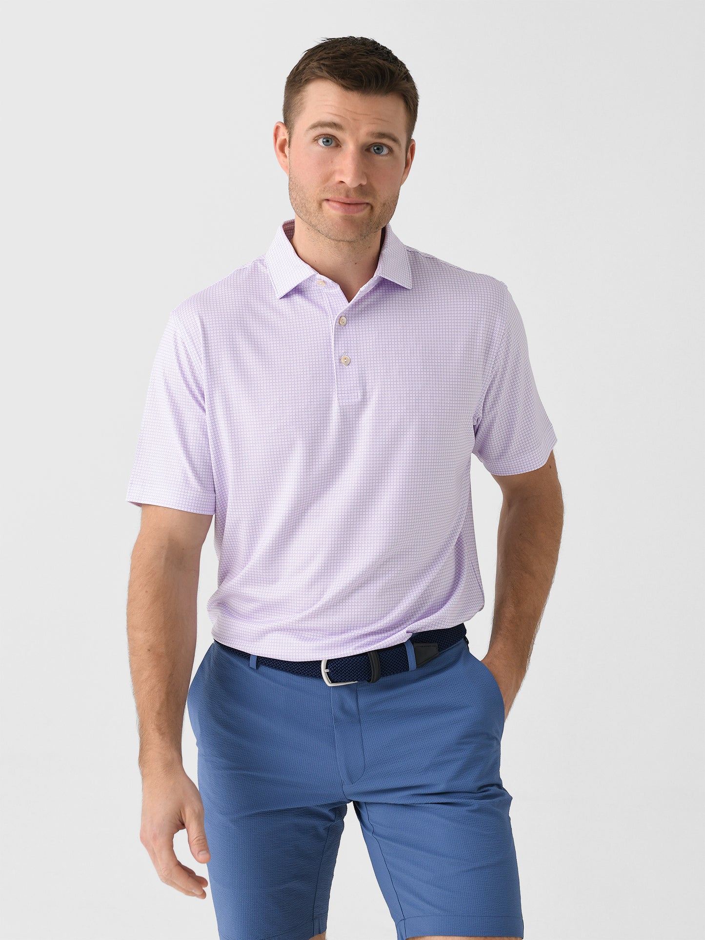 Peter Millar Crown Sport Men's Orbit Performance Jersey Polo - Saint Bernard