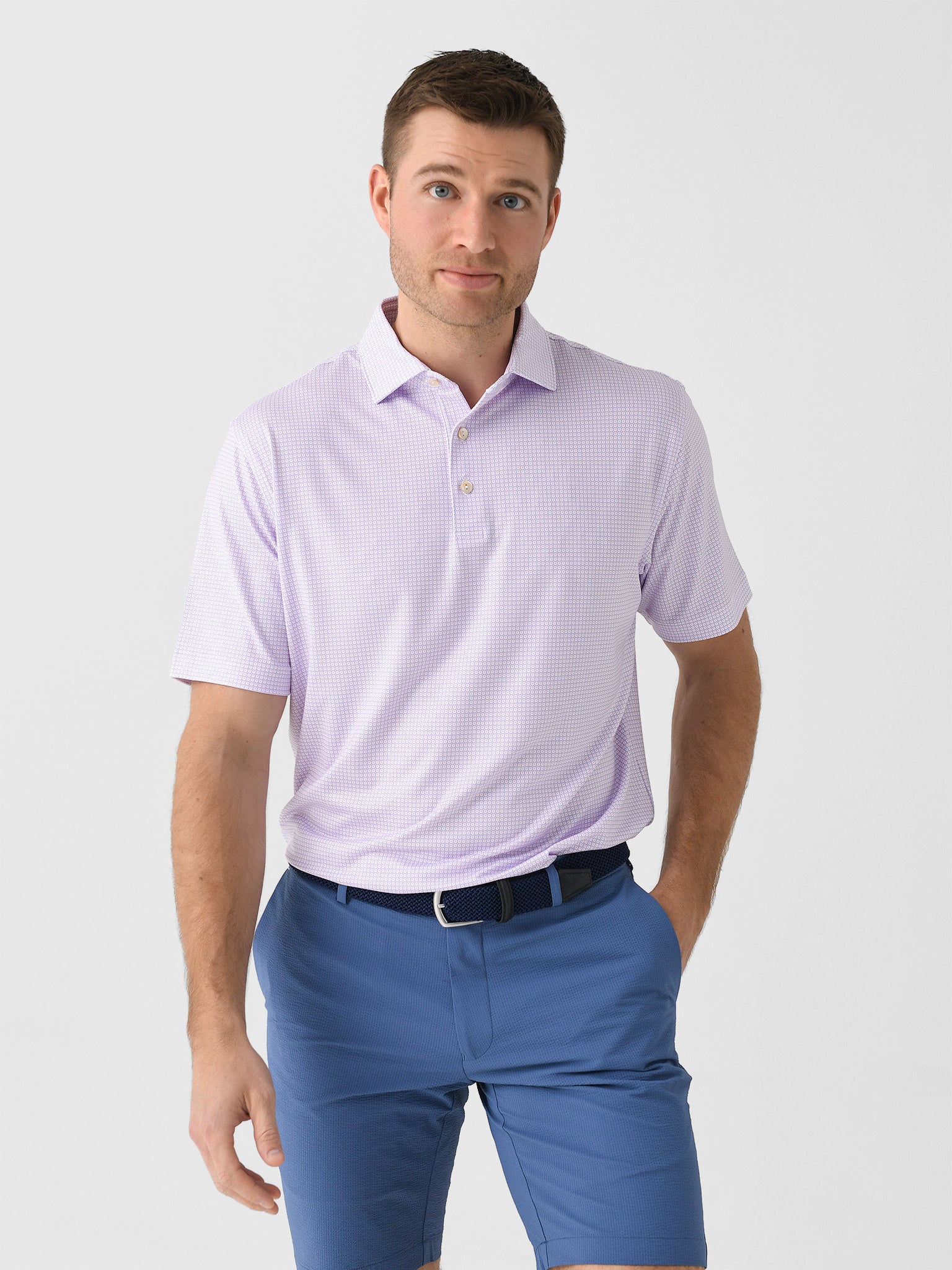 Peter Millar Crown Sport Men's Orbit Performance Jersey Polo - Saint Bernard