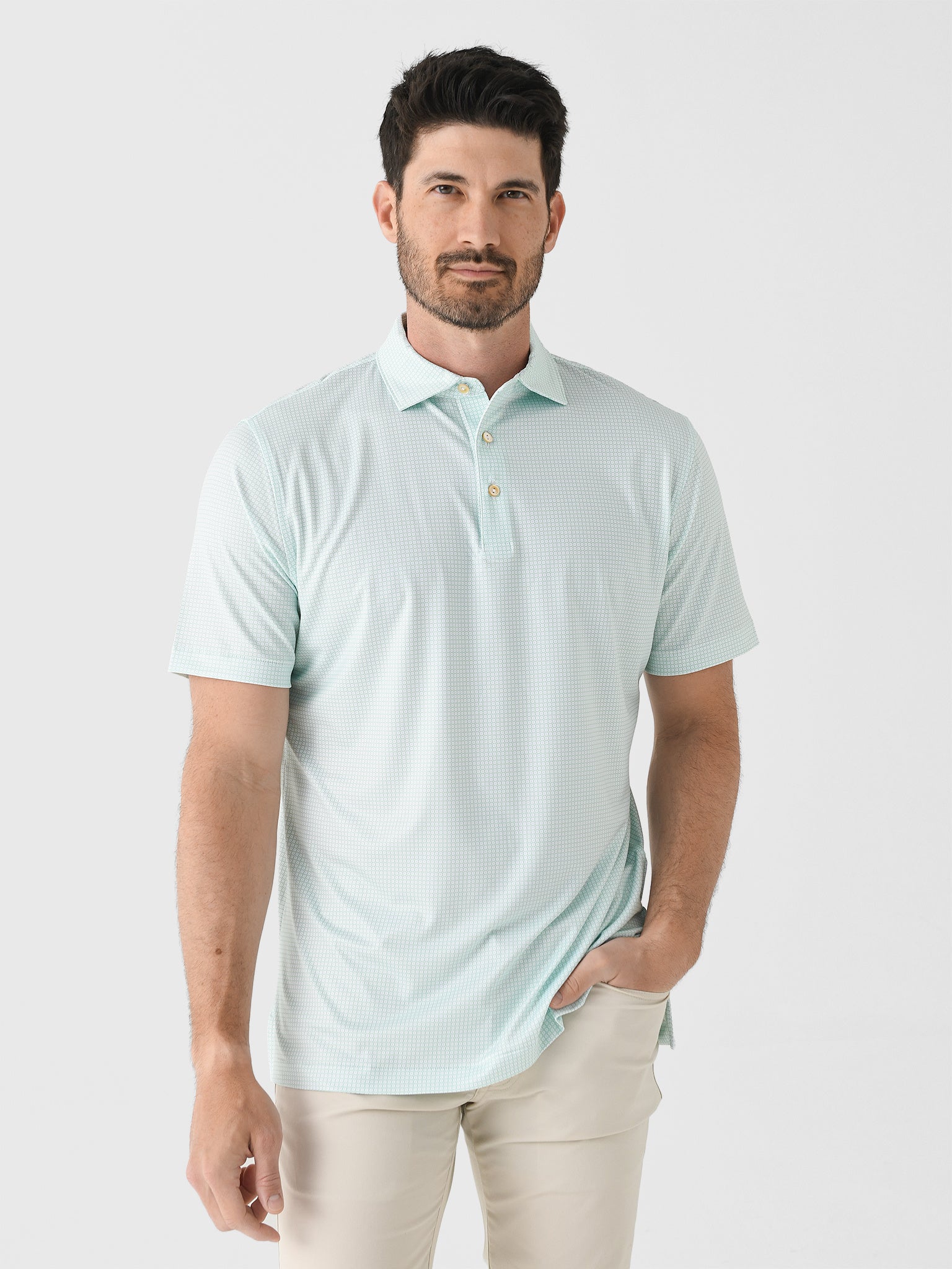 Peter Millar Crown Sport Men's Orbit Performance Jersey Polo - Saint Bernard