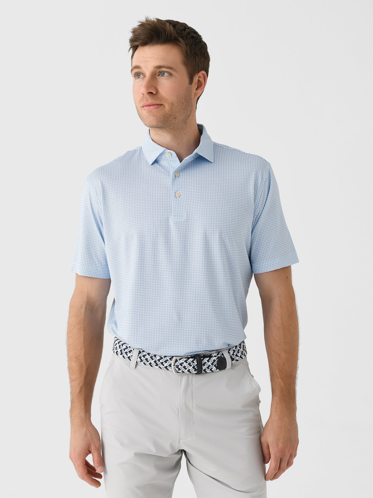 Peter Millar Crown Sport Men's Orbit Performance Jersey Polo - Saint Bernard
