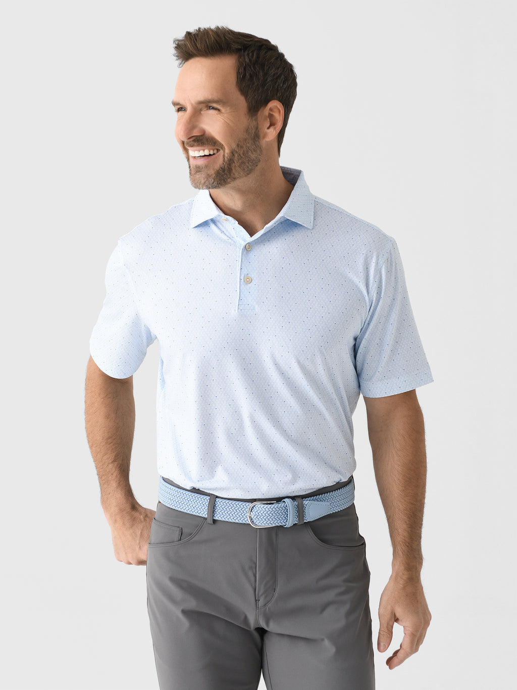 Peter Millar Crown Sport Men's Lacrosse Performance Jersey Polo - Saint Bernard
