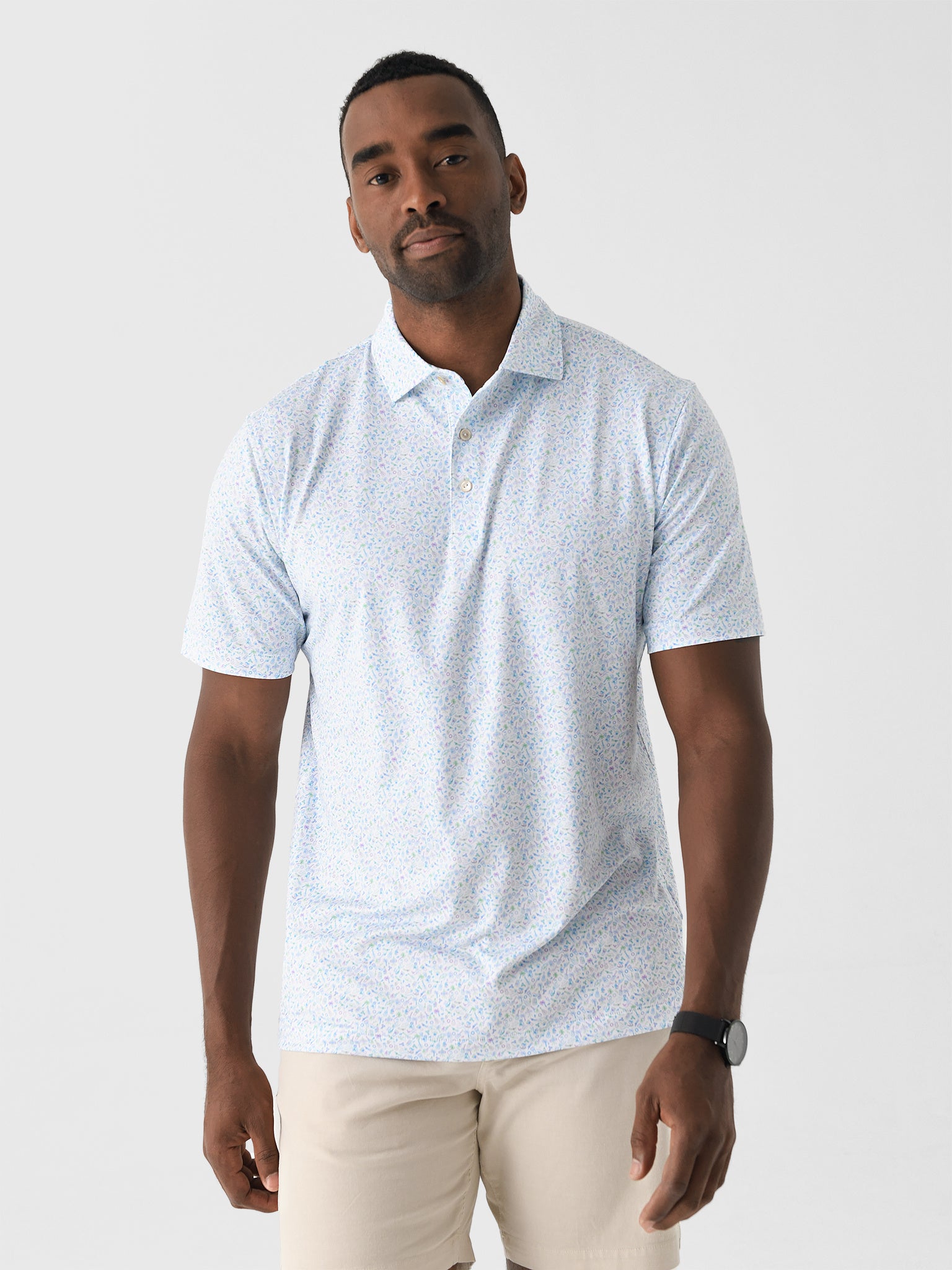 Peter Millar Crown Sport Men's Island Jammin' Performance Jersey Polo - Saint Bernard