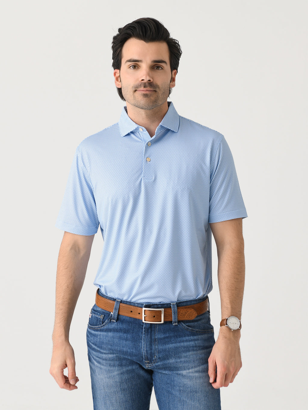Peter Millar Crown Sport Men's Phoenix Performance Jersey Polo - Saint Bernard
