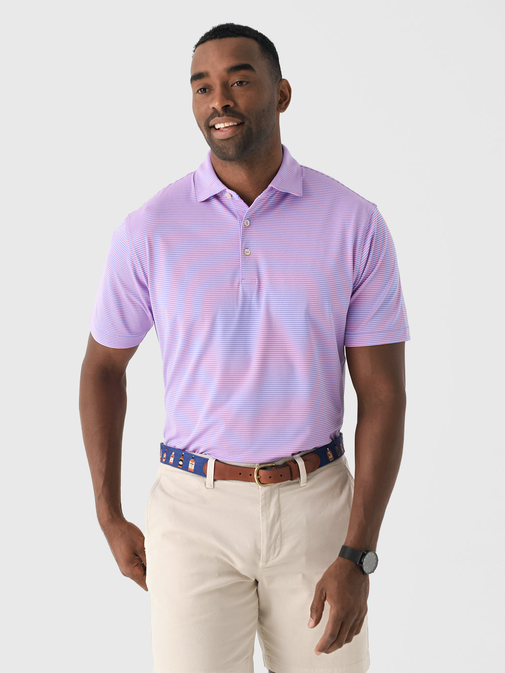 Peter Millar Crown Sport Men's Candor Performance Mesh Polo - Saint Bernard