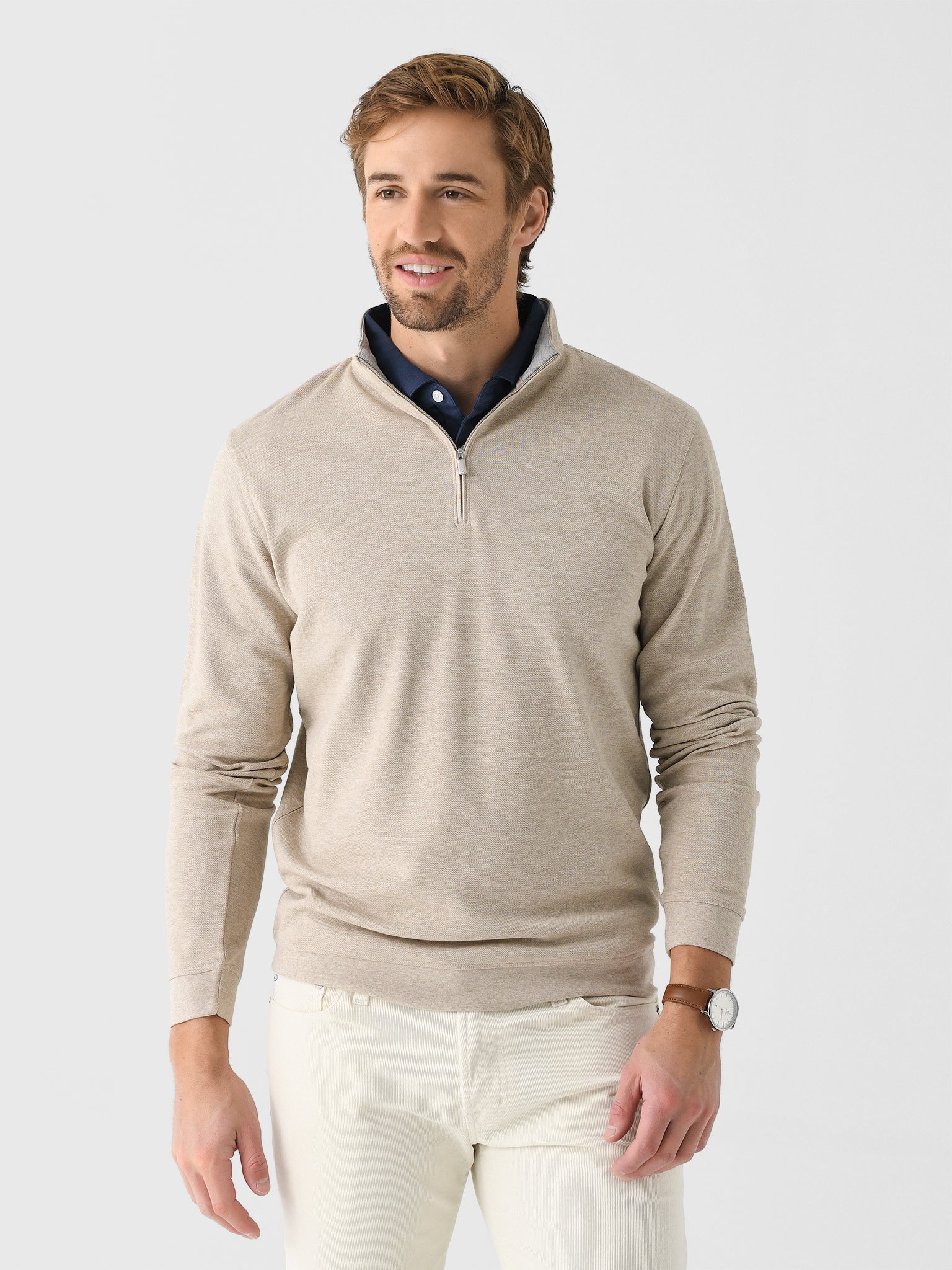 Peter Millar Crown Men's Comfort Quarter-Zip - Saint Bernard