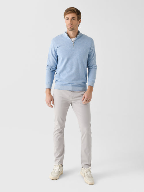 Peter Millar Crown Men's Coolspun Birdseye Quarter-Zip Sweater