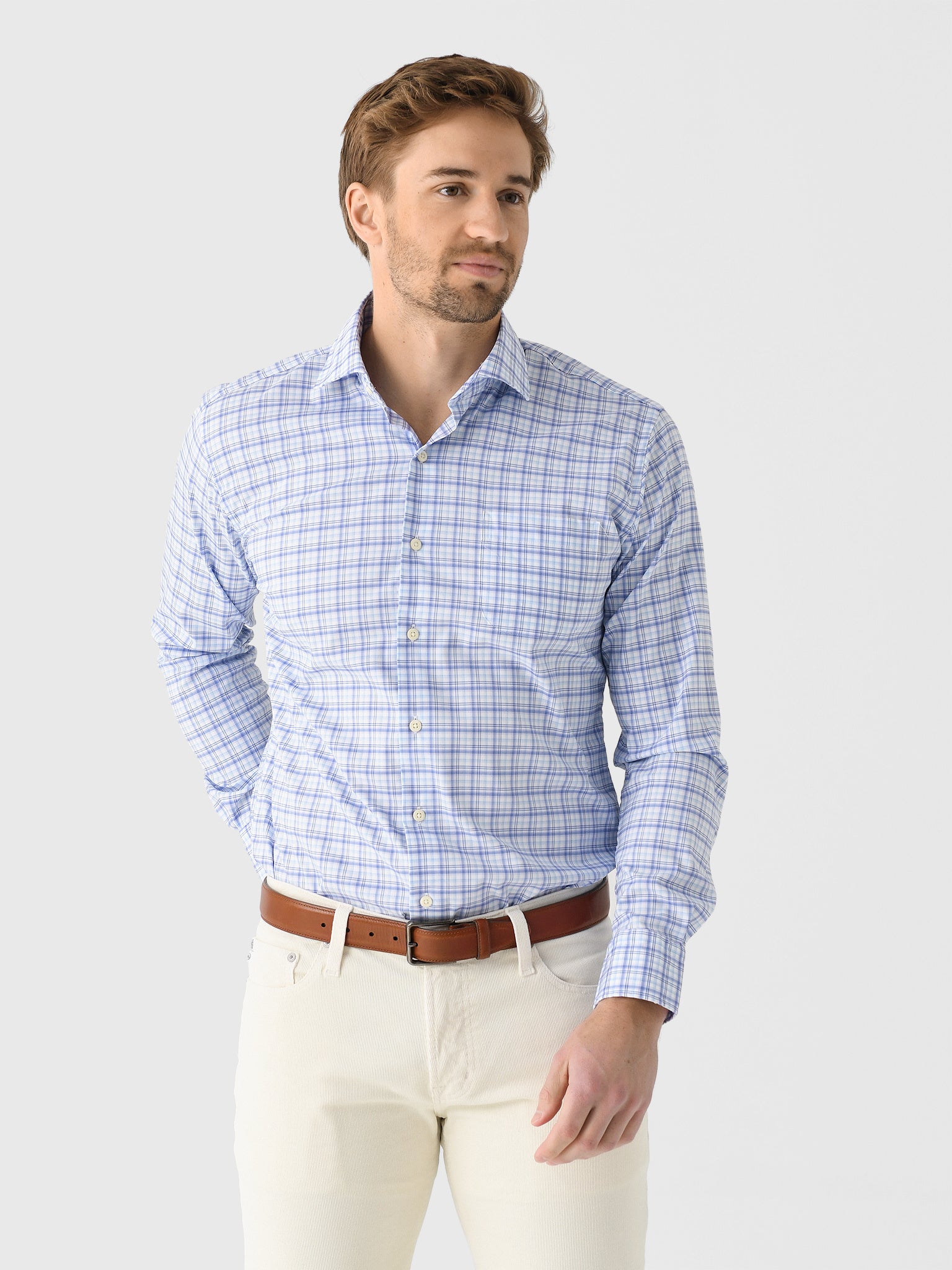 Peter Millar Crown Men's Garrow Crown Lite Cotton-Stretch Sport Shirt - Saint Bernard