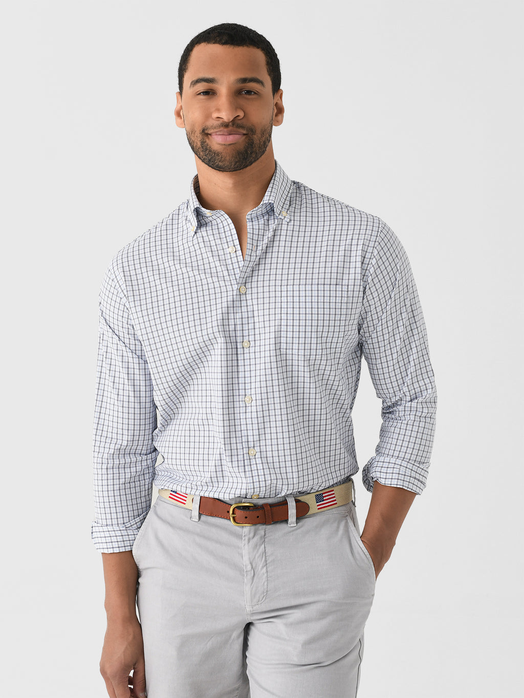 Peter Millar Crown Men's Hamilton Performance Twill Sport Shirt - Saint Bernard