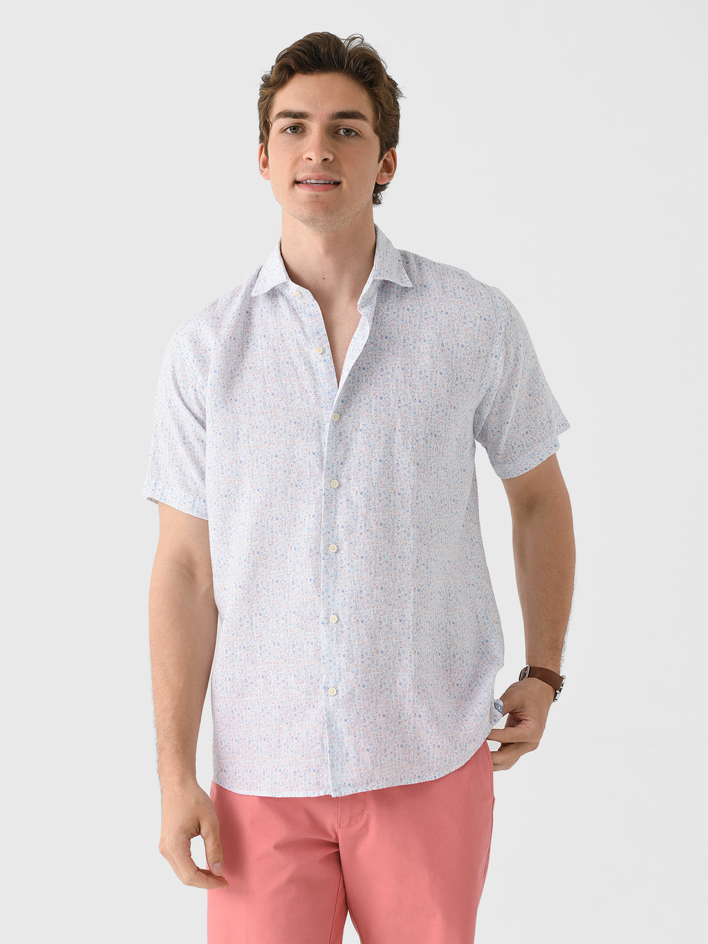 Peter Millar Crown Men's Soiree Linen Sport Shirt - Saint Bernard