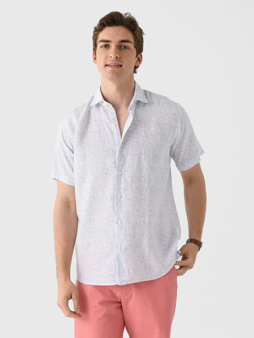 Peter Millar Crown Men's Soiree Linen Sport Shirt