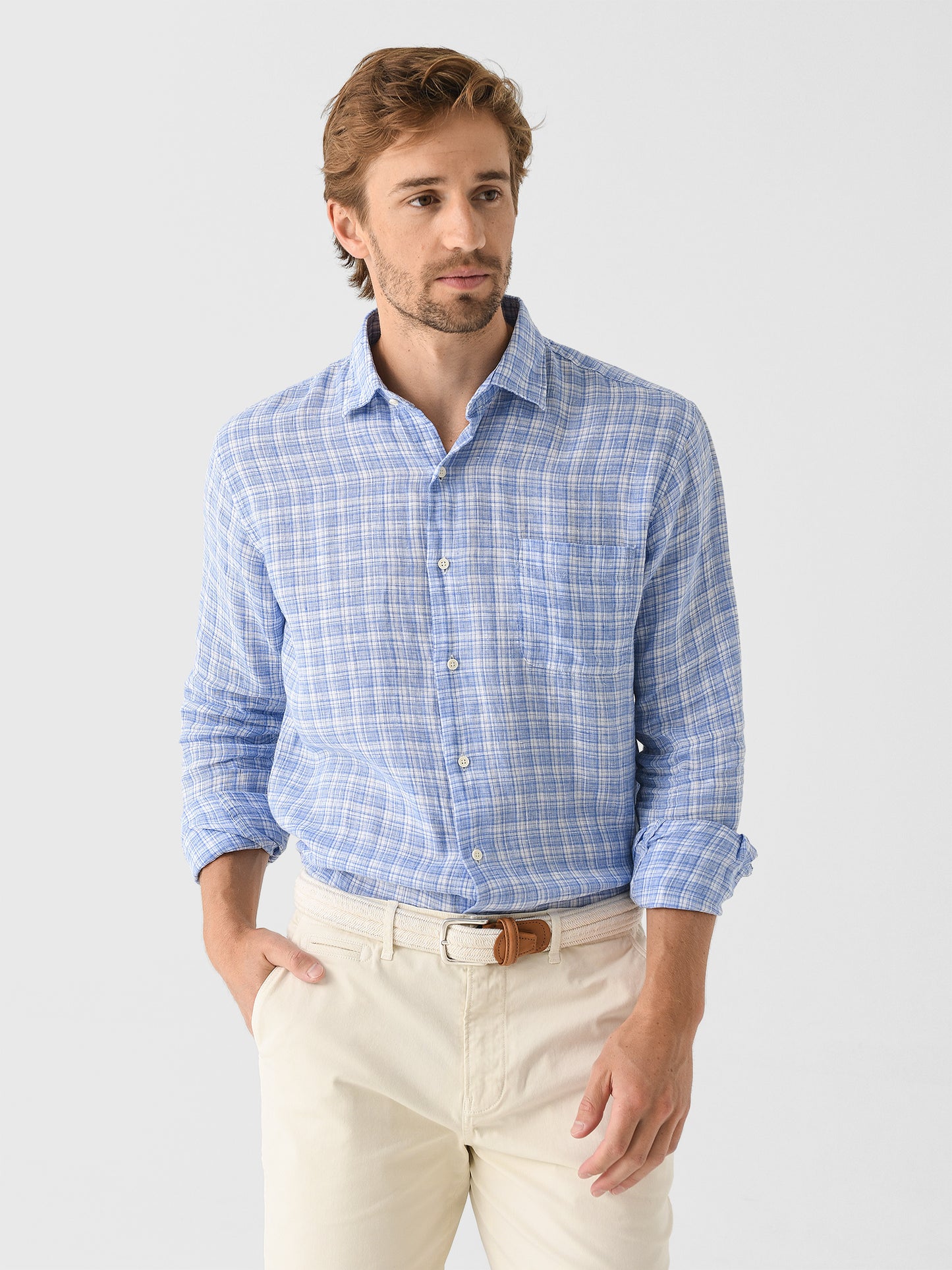 Peter Millar Crown Men's Chilwa Linen Sport Shirt - Saint Bernard