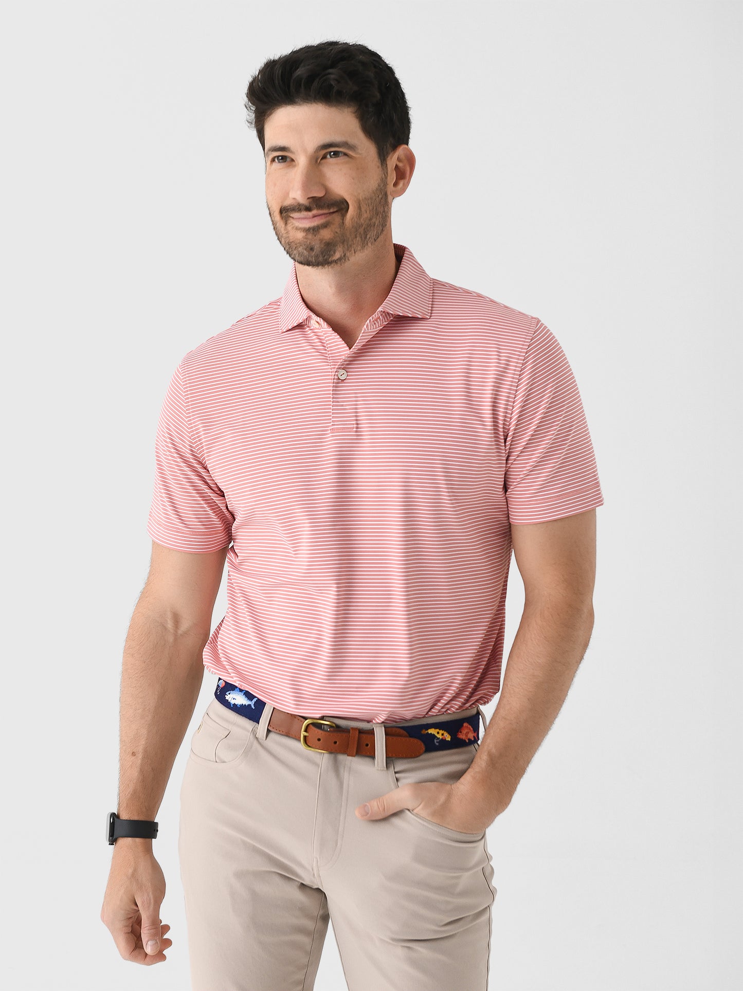 Peter Millar Crown Crafted Men's Ballad Performance Jersey Polo - Saint Bernard