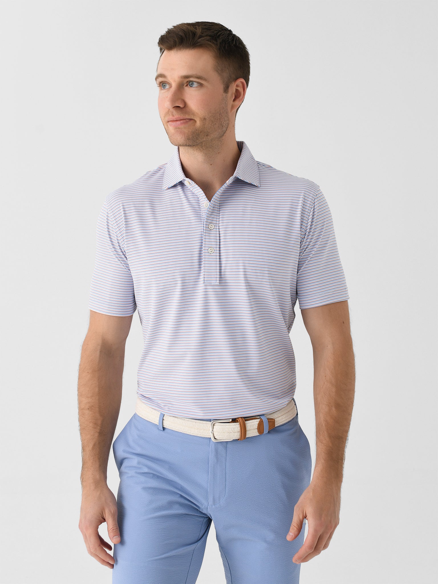 Peter Millar Crown Crafted Men's Alto Performance Jersey Polo - Saint Bernard