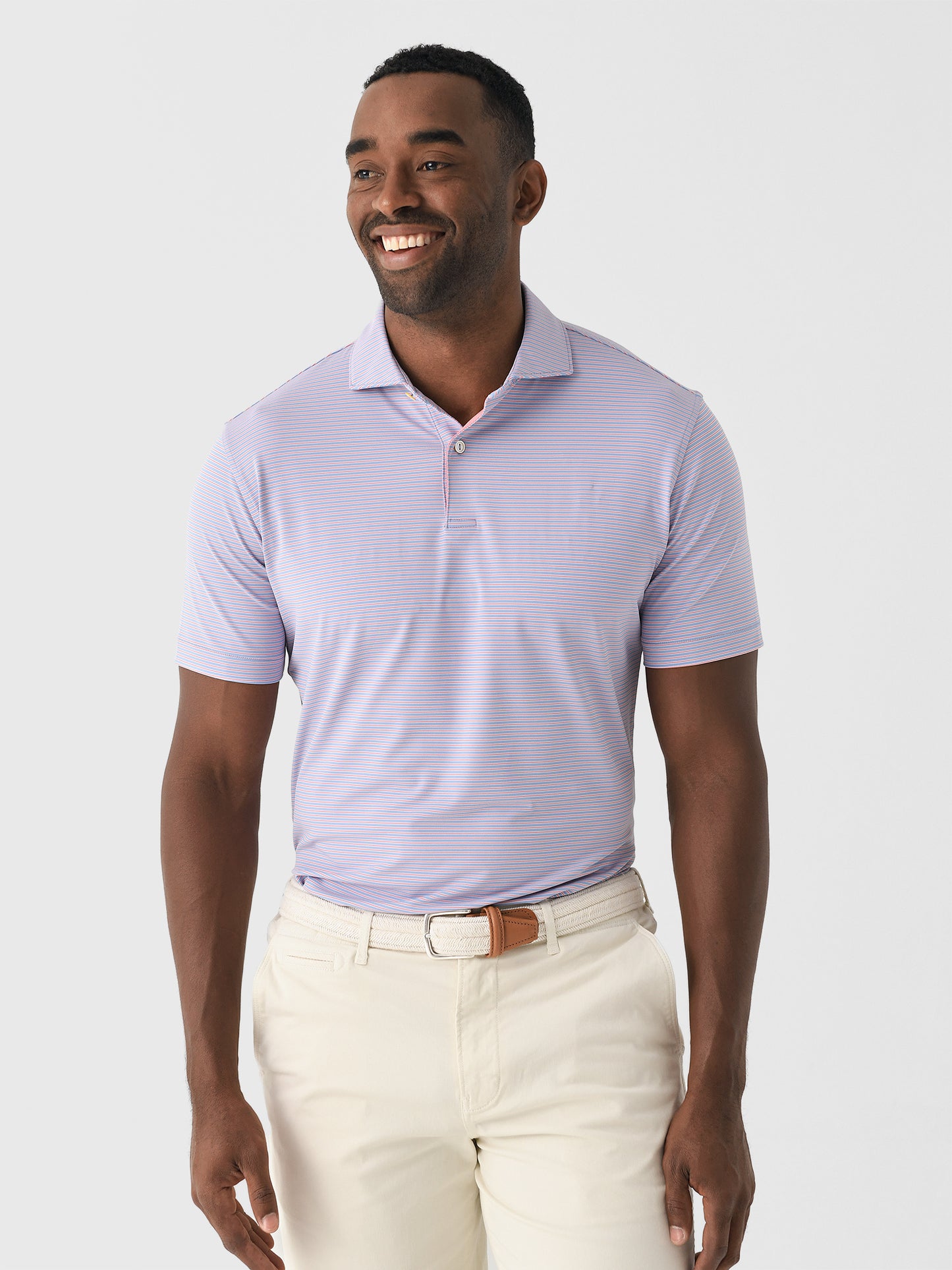 Peter Millar Crown Crafted Men's Ambrose Performance Jersey Polo - Saint Bernard