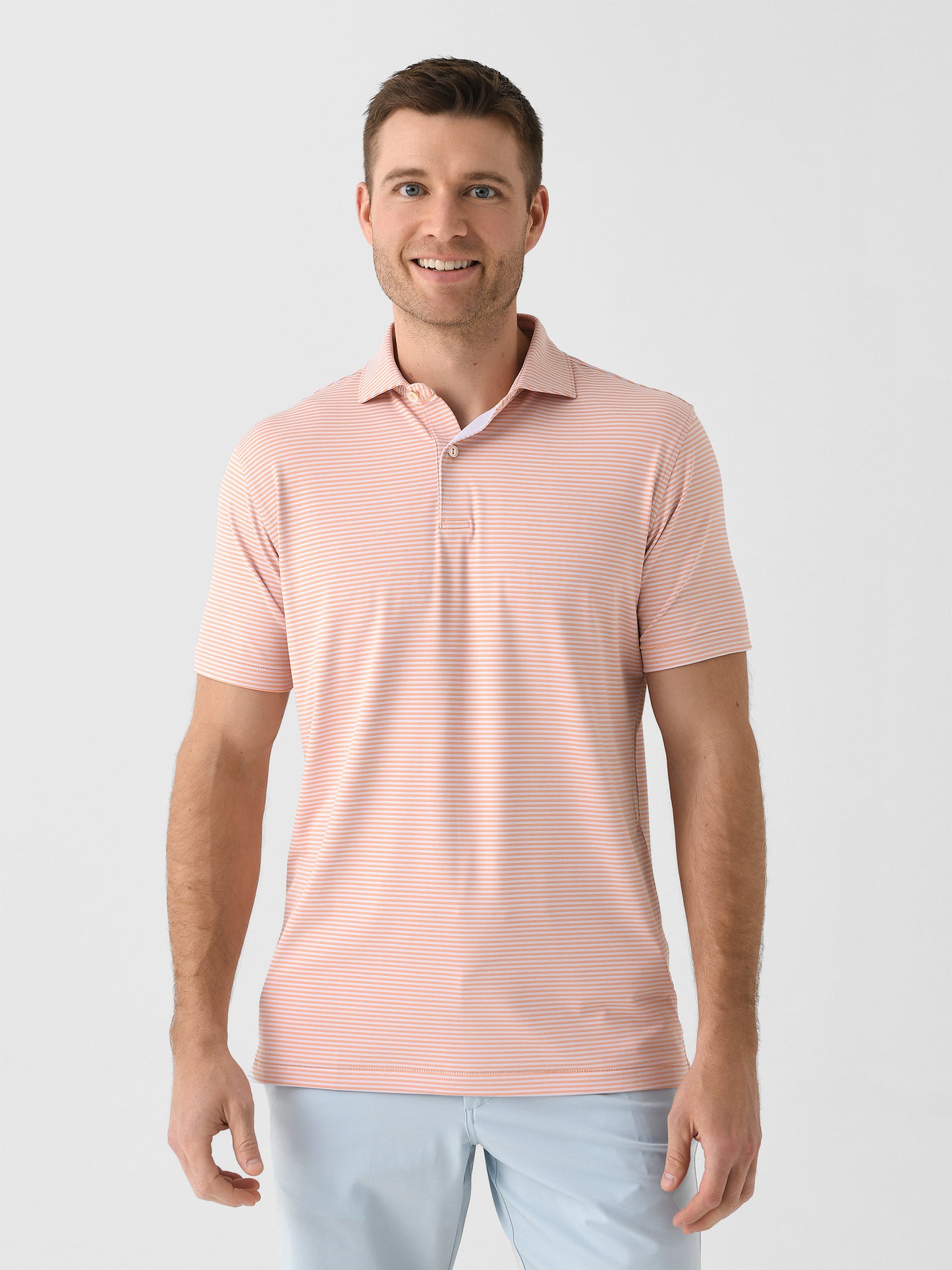 Peter Millar Crown Crafted Men's Ambrose Performance Jersey Polo - Saint Bernard