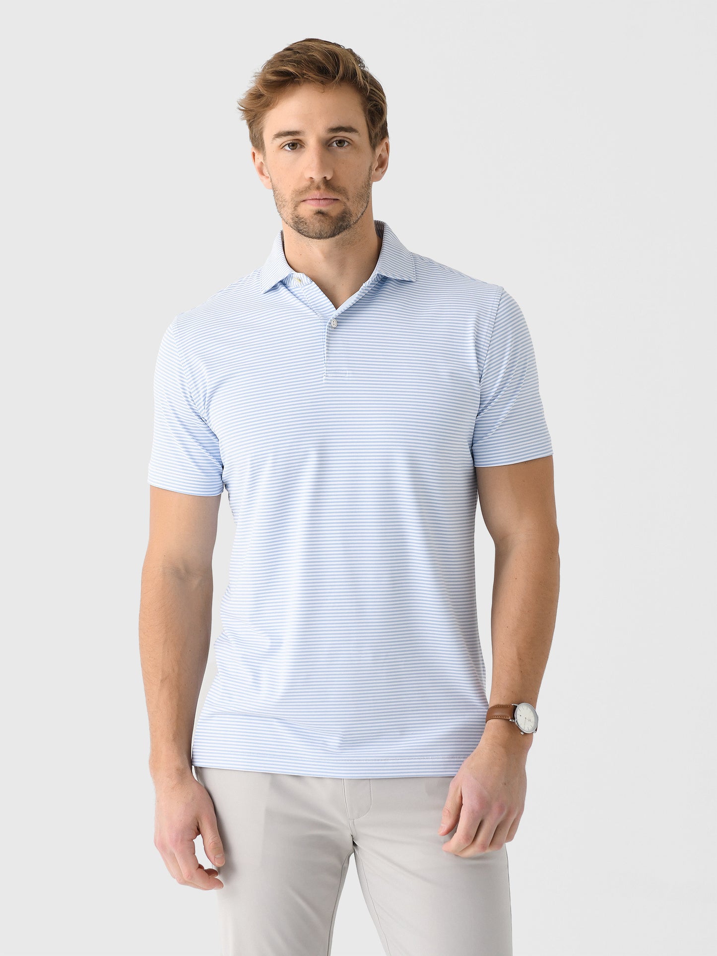 Peter Millar Crown Crafted Men's Ambrose Performance Jersey Polo - Saint Bernard