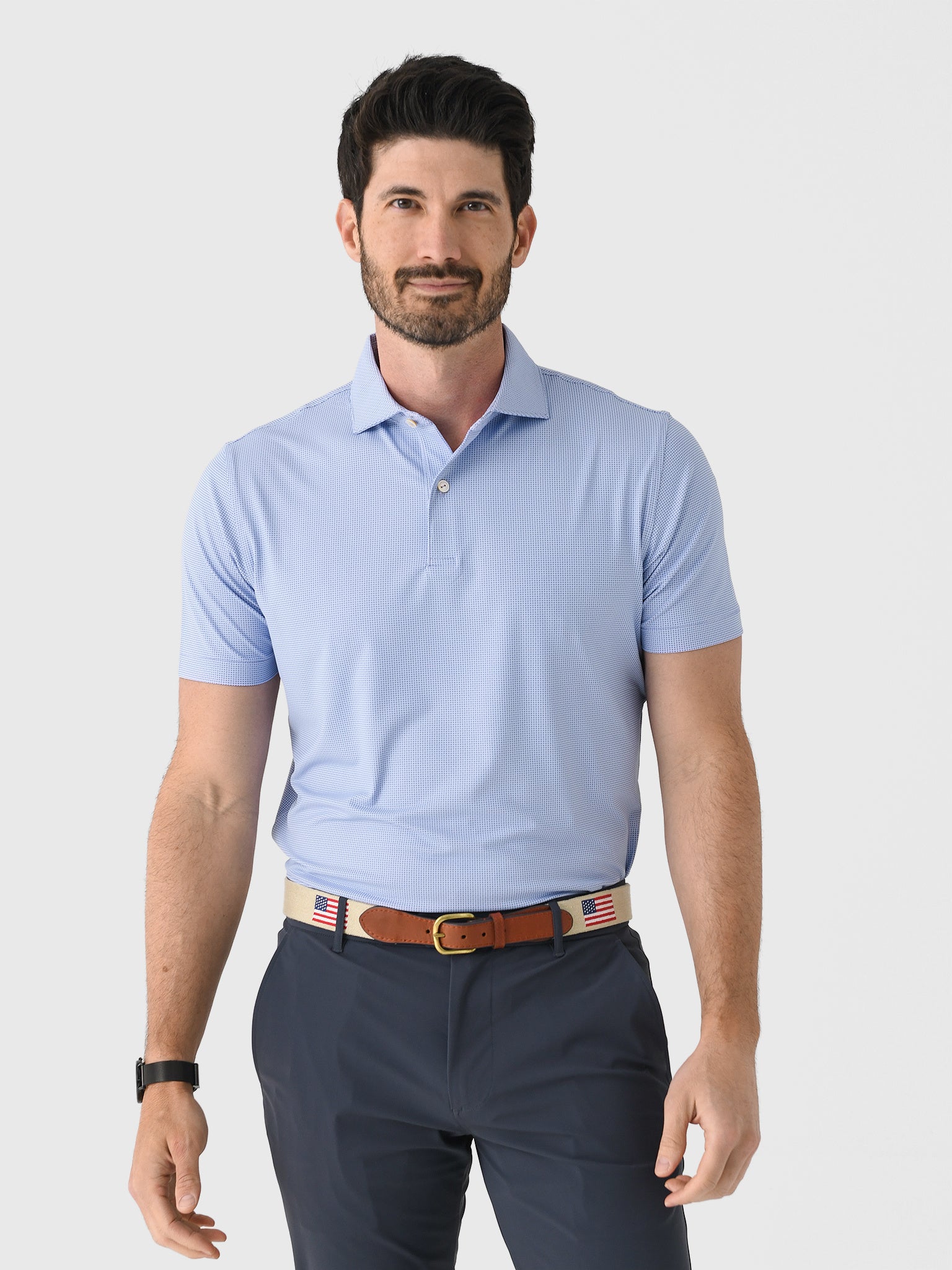 Peter Millar Crown Crafted Men's Grovewood Performance Jersey Polo - Saint Bernard