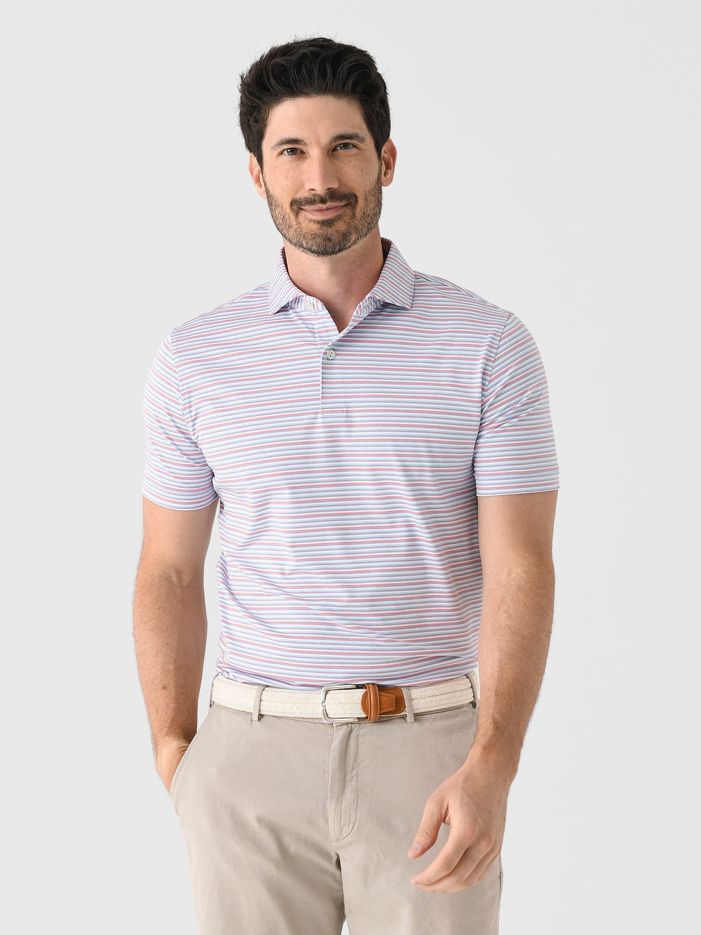 Peter Millar Crown Crafted Men's Cadence Performance Jersey Polo - Saint Bernard