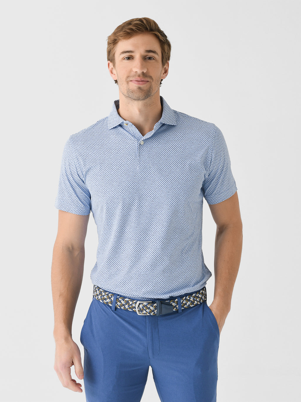 Peter Millar Crown Crafted Men's Retro Performance Jersey Polo - Saint Bernard
