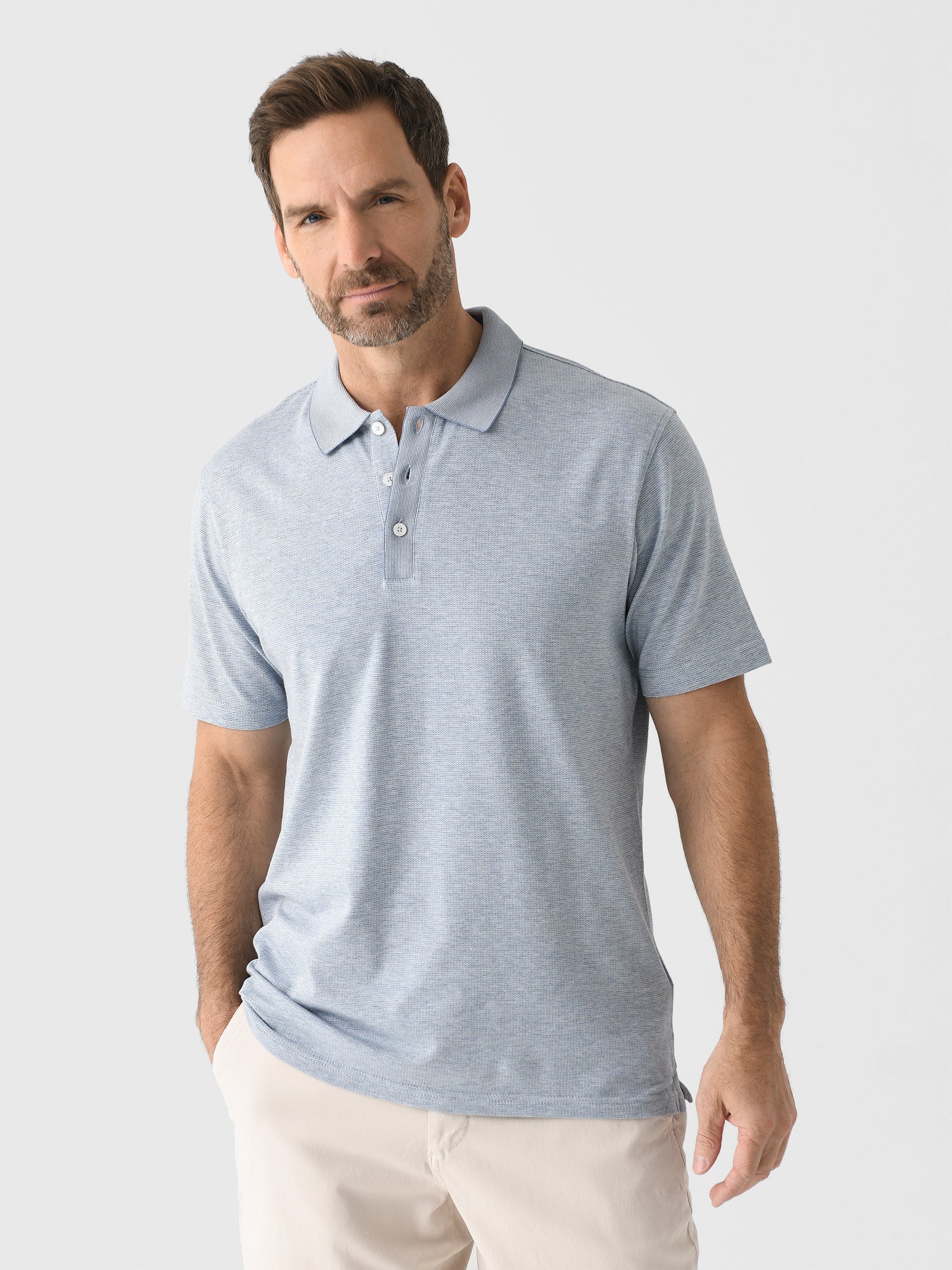 Peter Millar Crown Crafted Men's Barnes Knit Polo - Saint Bernard