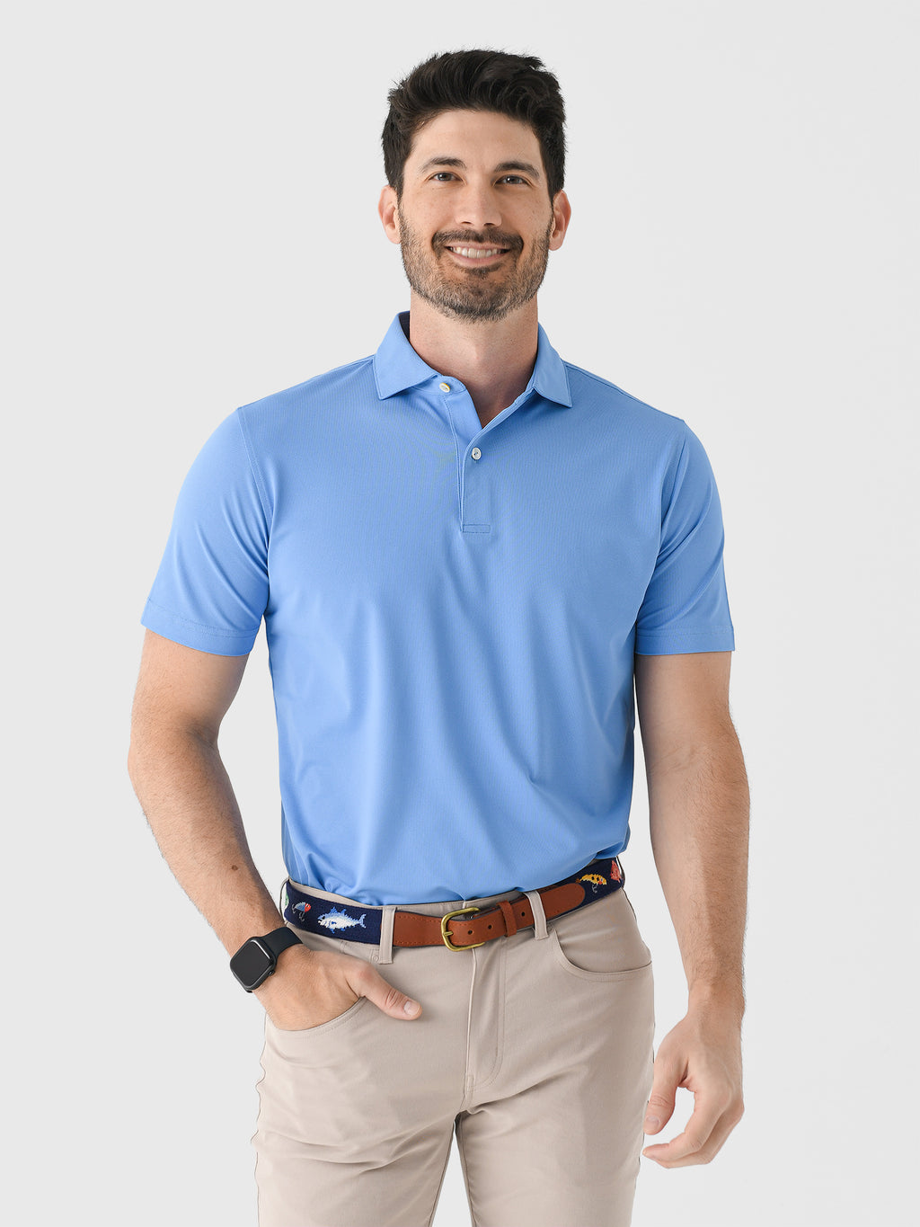 Peter Millar Crown Crafted Men's Soul Performance Mesh Polo - Saint Bernard
