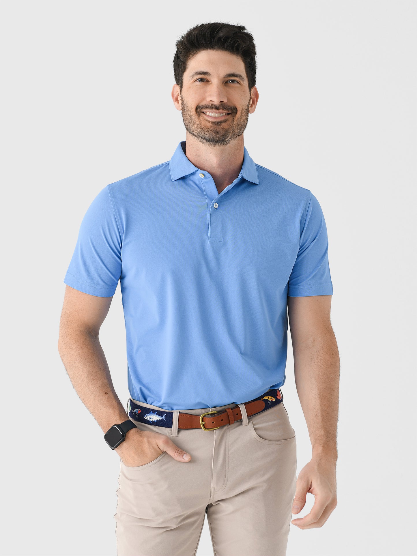 Peter Millar Crown Crafted Men's Soul Performance Mesh Polo - Saint Bernard