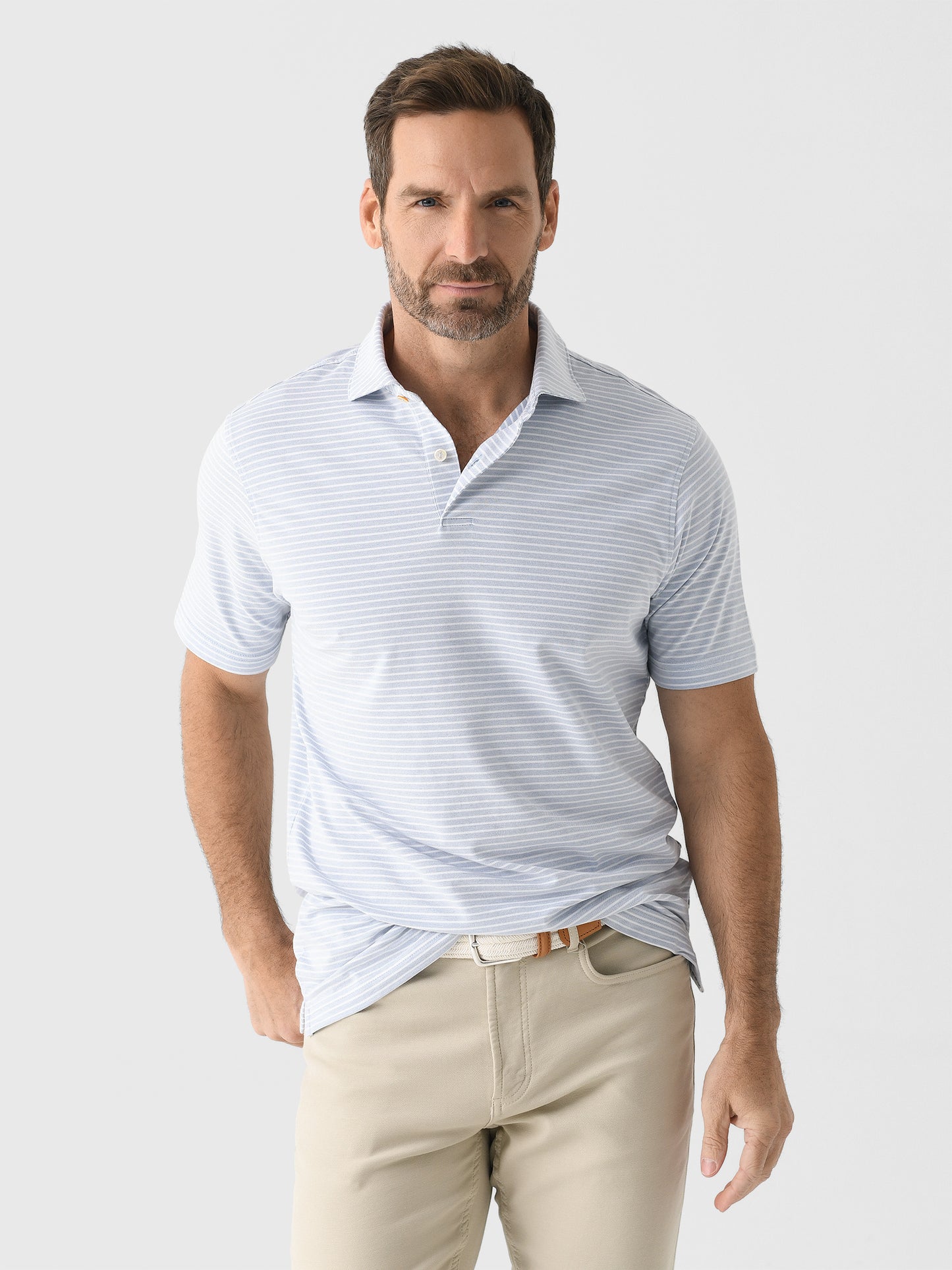 Peter Millar Crown Crafted Men's Albatross Cotton Blend Piqué Polo - Saint Bernard