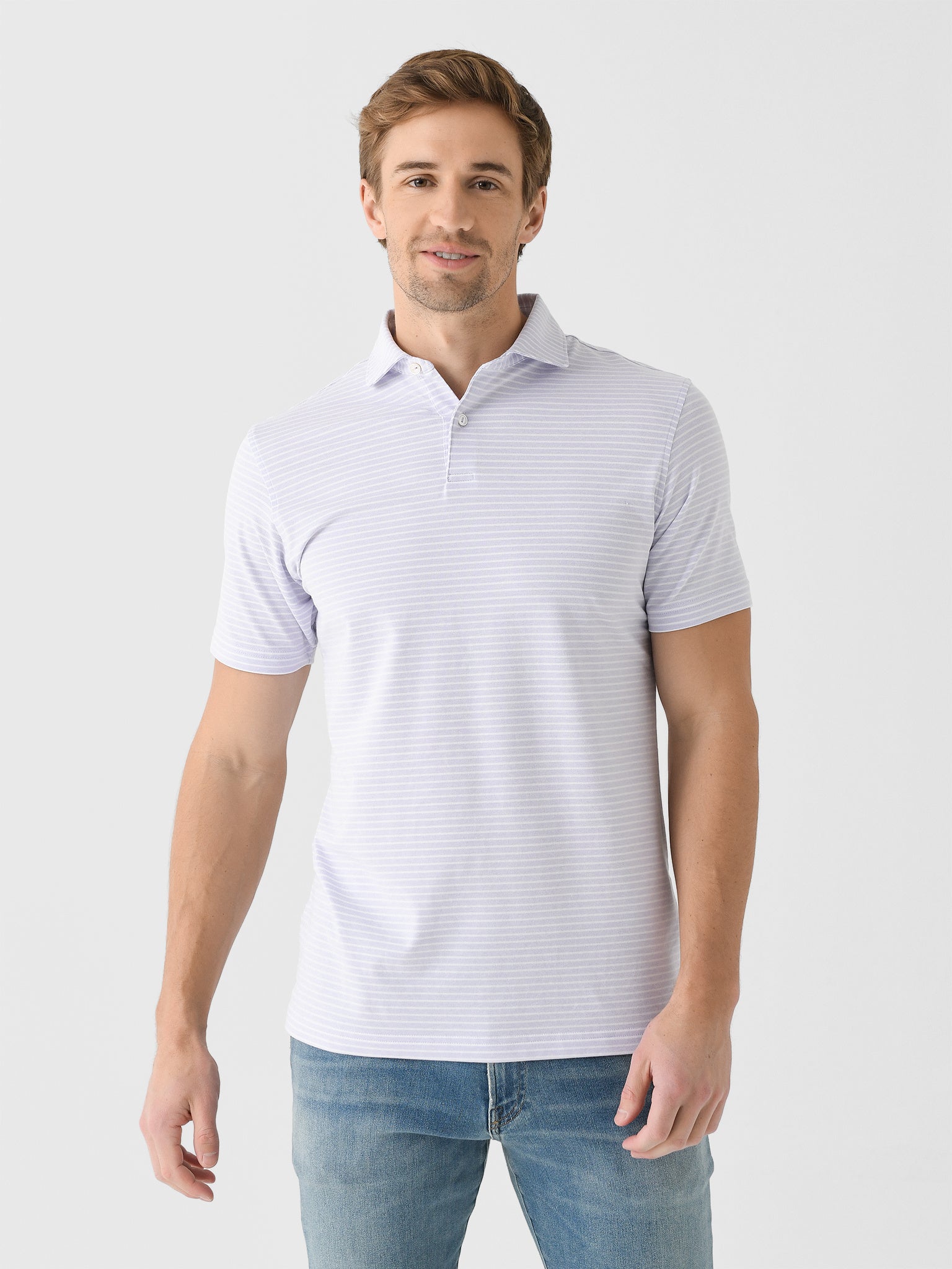 Peter Millar Crown Crafted Men's Albatross Cotton Blend Piqué Polo - Saint Bernard