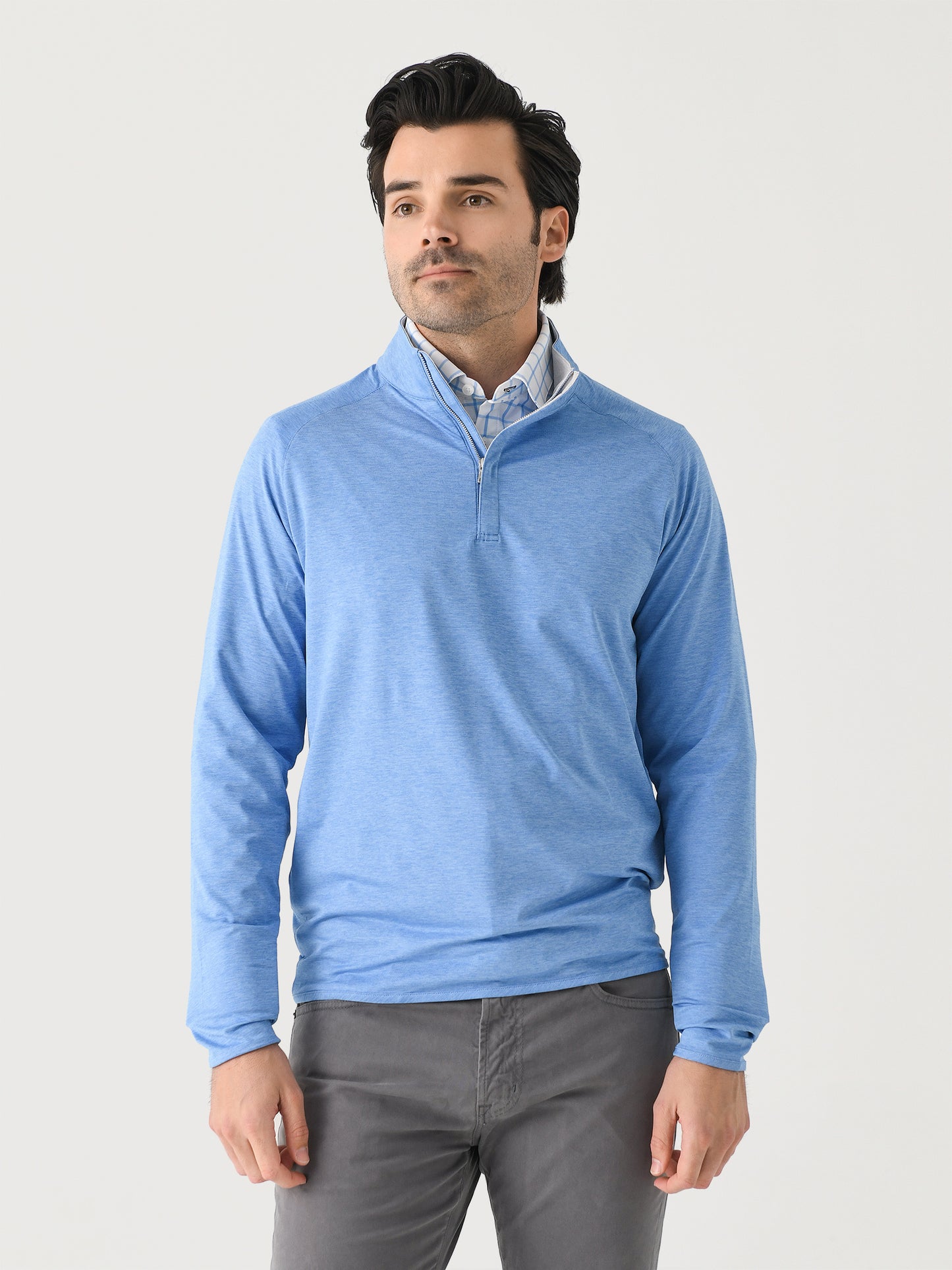 Peter Millar Crown Crafted Men's Stealth Performance Quarter-Zip - Saint Bernard