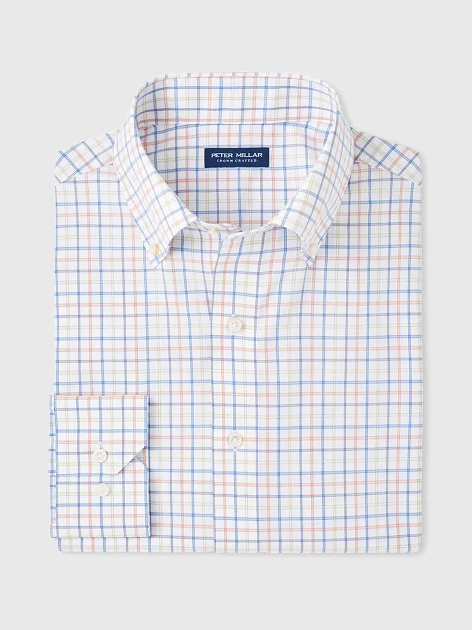 Peter Millar Crown Crafted Men's Baker Performance Poplin Sport Shirt - Saint Bernard