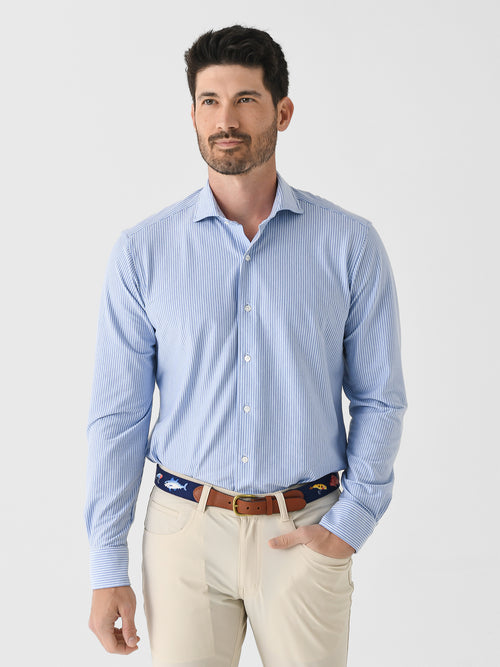 Peter Millar Crown Crafted Men's Excursionist Flex Thin Stripe Sport Shirt