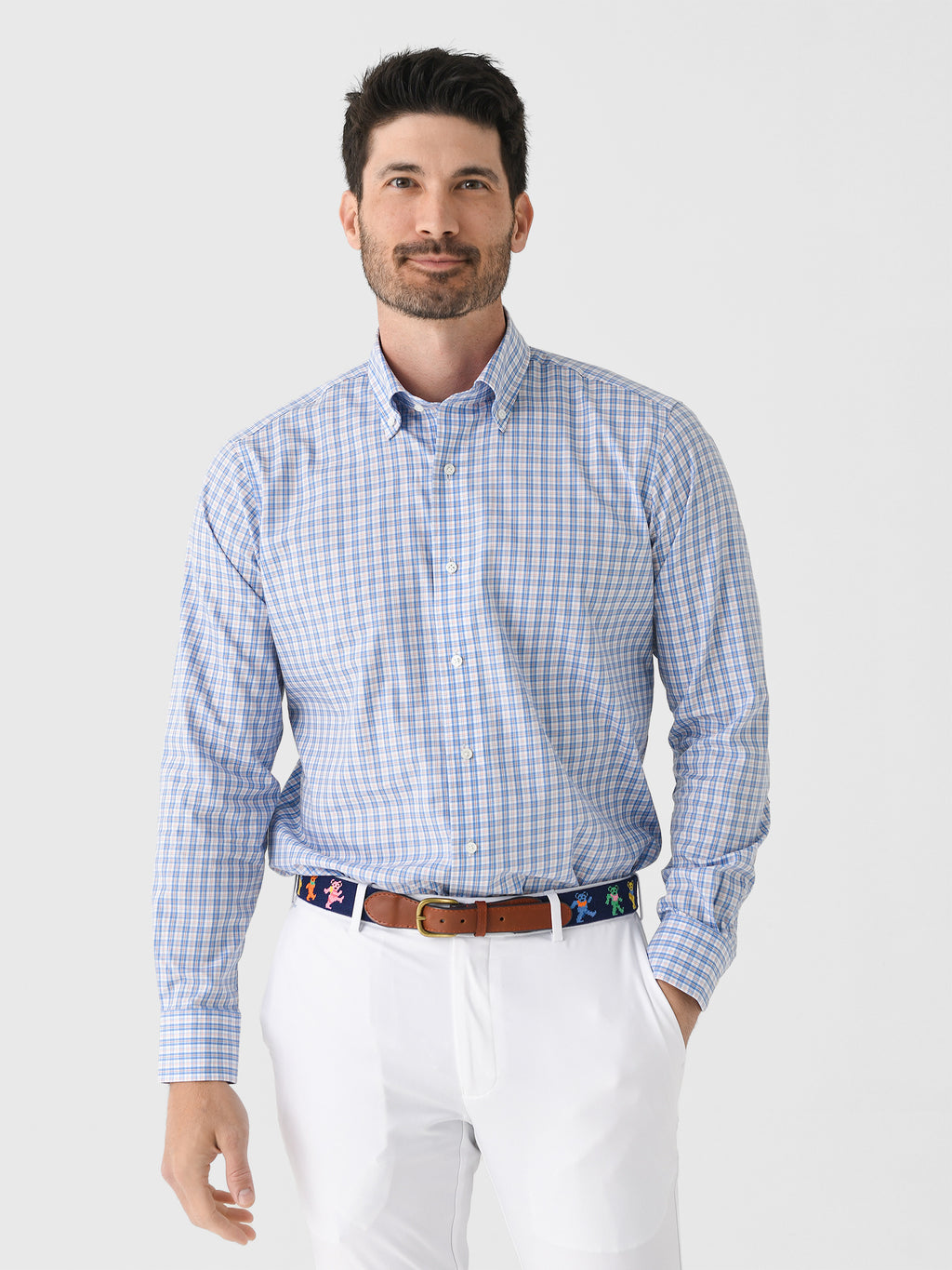 Peter Millar Crown Crafted Men's Portofino Cotton Sport Shirt - Saint Bernard