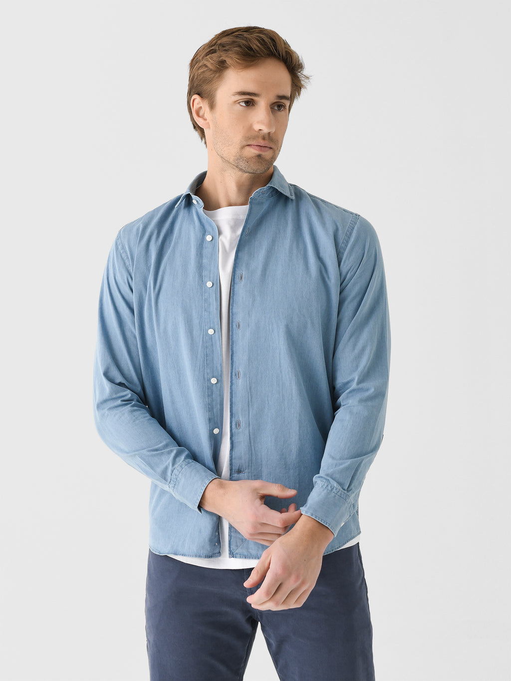 Peter Millar Crown Crafted Men's Elio Cotton Sport Shirt - Saint Bernard