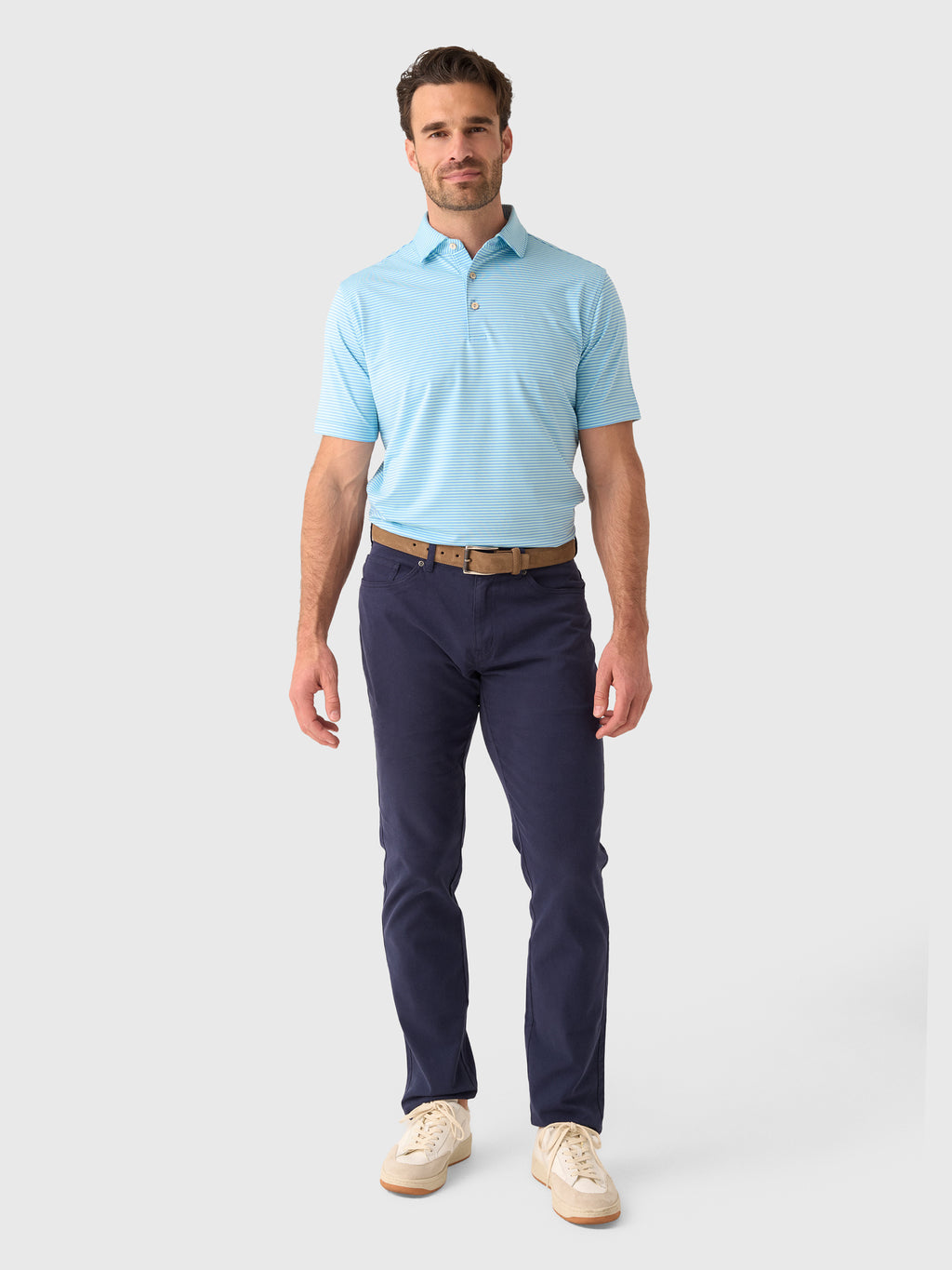 Peter Millar Crown Sport Men's Hales Performance Jersey Polo - Saint Bernard