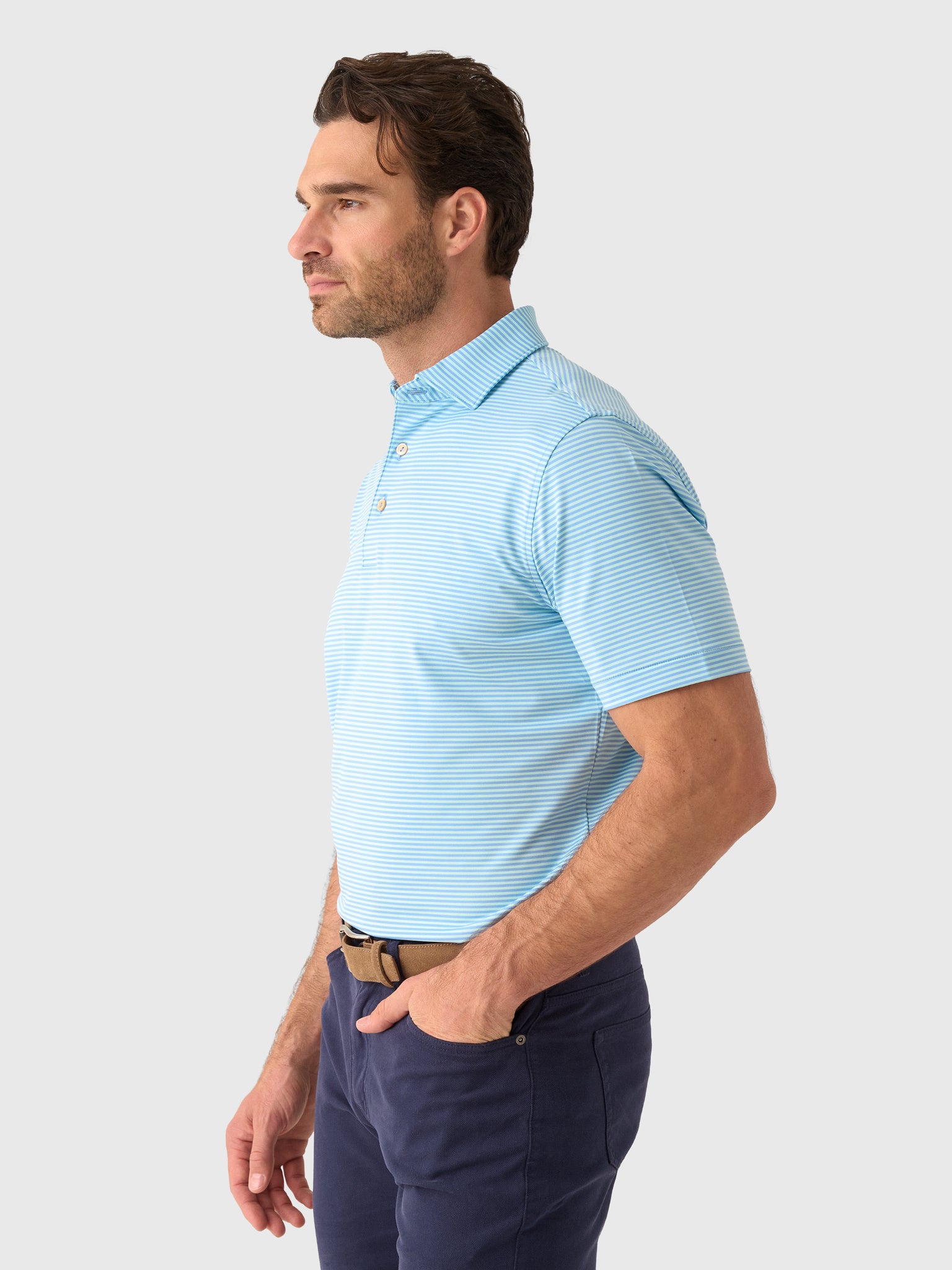 Peter Millar Crown Sport Men's Hales Performance Jersey Polo - Saint Bernard