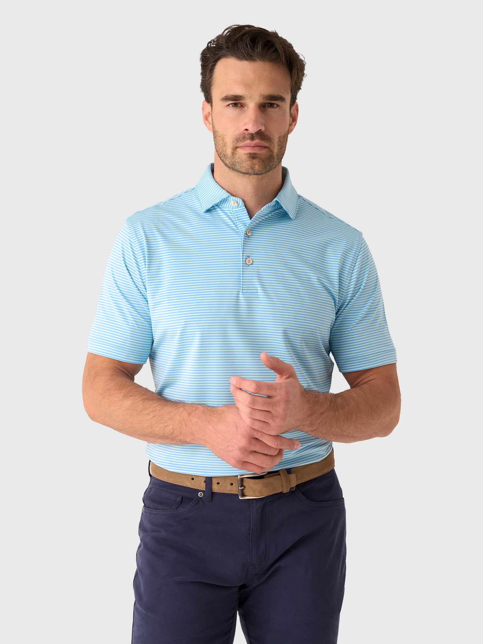 Peter Millar Crown Sport Men's Hales Performance Jersey Polo - Saint Bernard