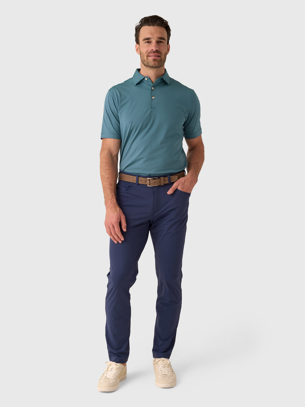 Peter Millar Crown Sport Men's Hales Performance Jersey Polo - Saint Bernard