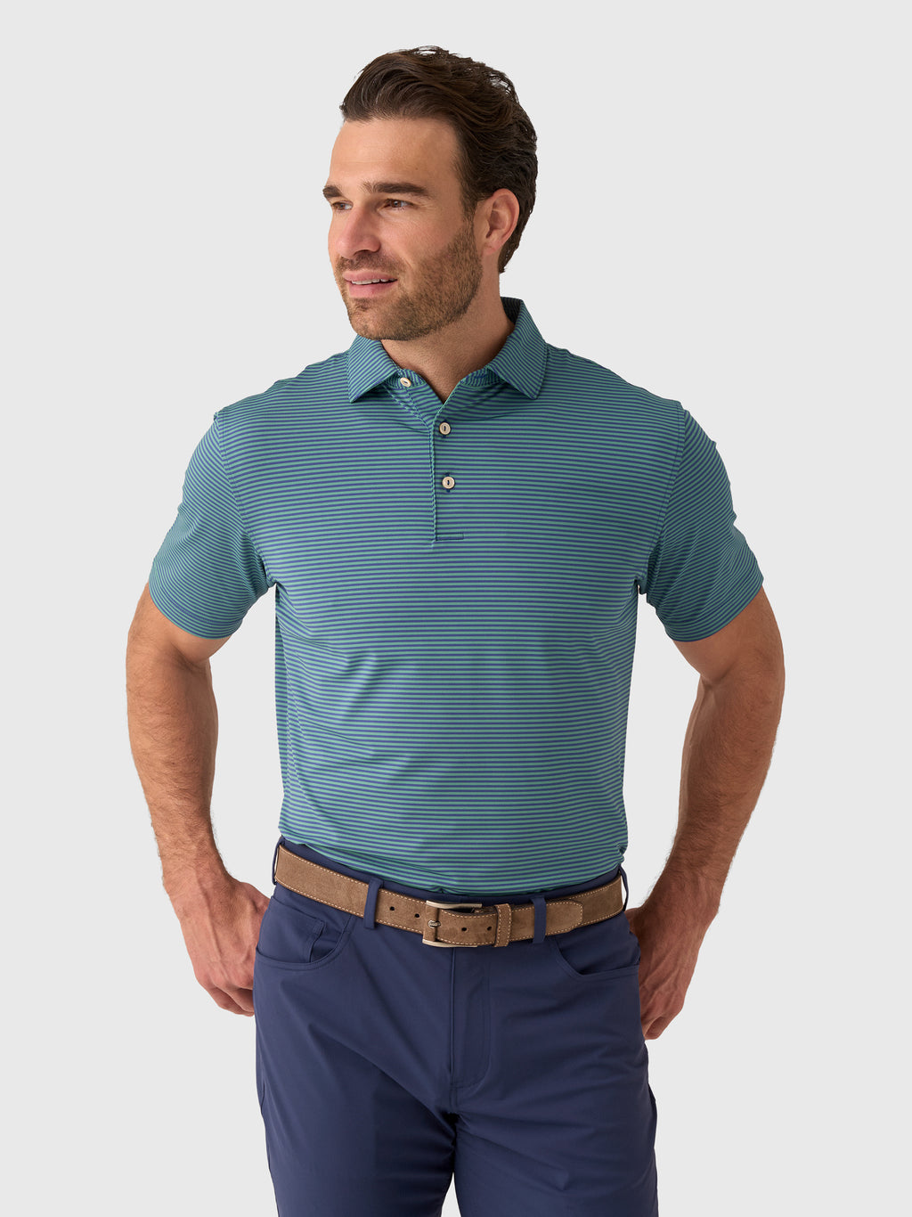 Peter Millar Crown Sport Men's Hales Performance Jersey Polo - Saint Bernard