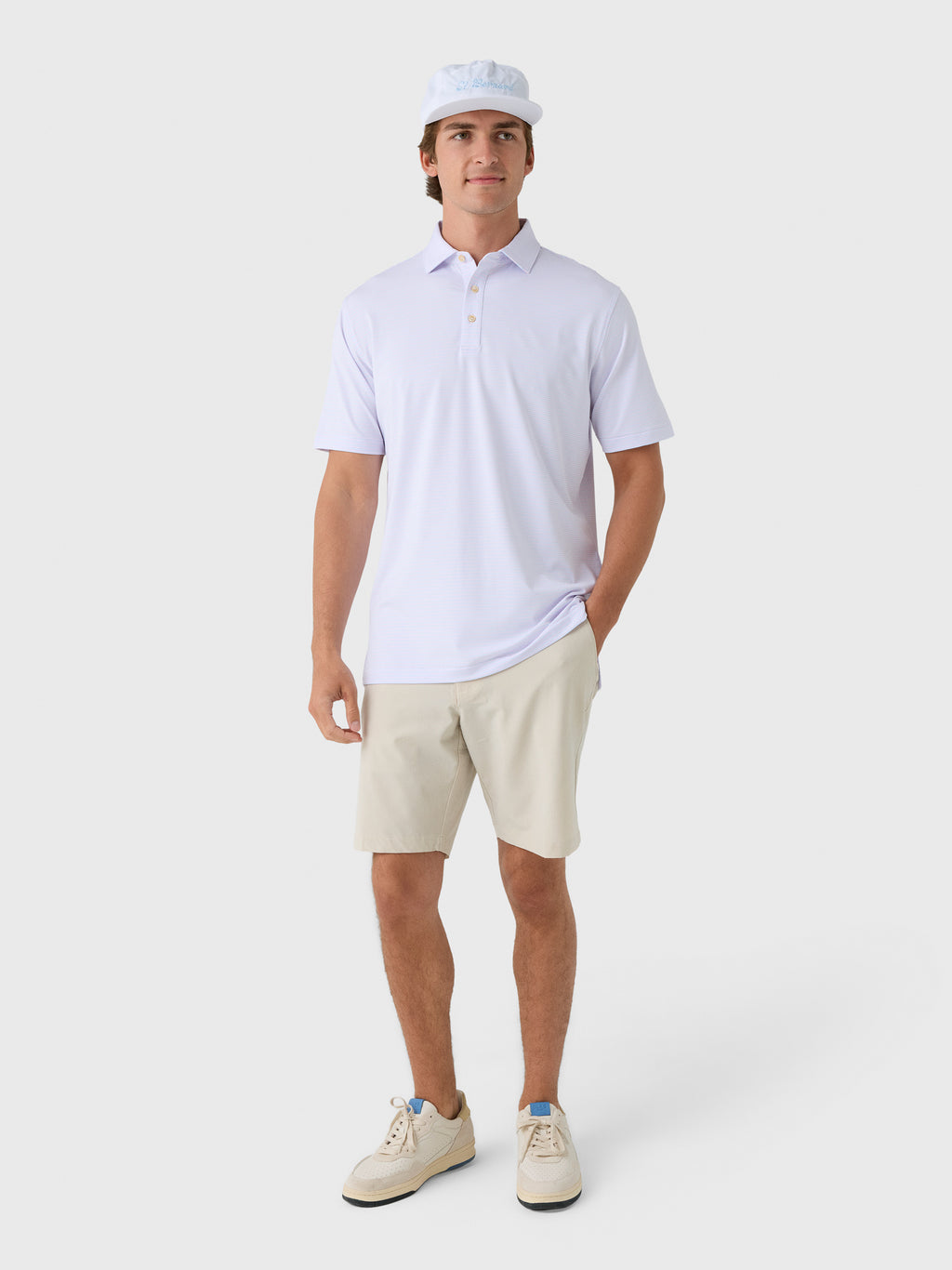 Peter Millar Crown Sport Men's Harrington Performance Jersey Polo - Saint Bernard