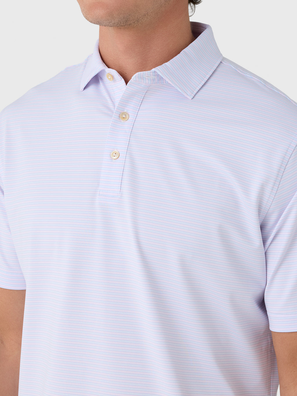 Peter Millar Crown Sport Men's Harrington Performance Jersey Polo - Saint Bernard