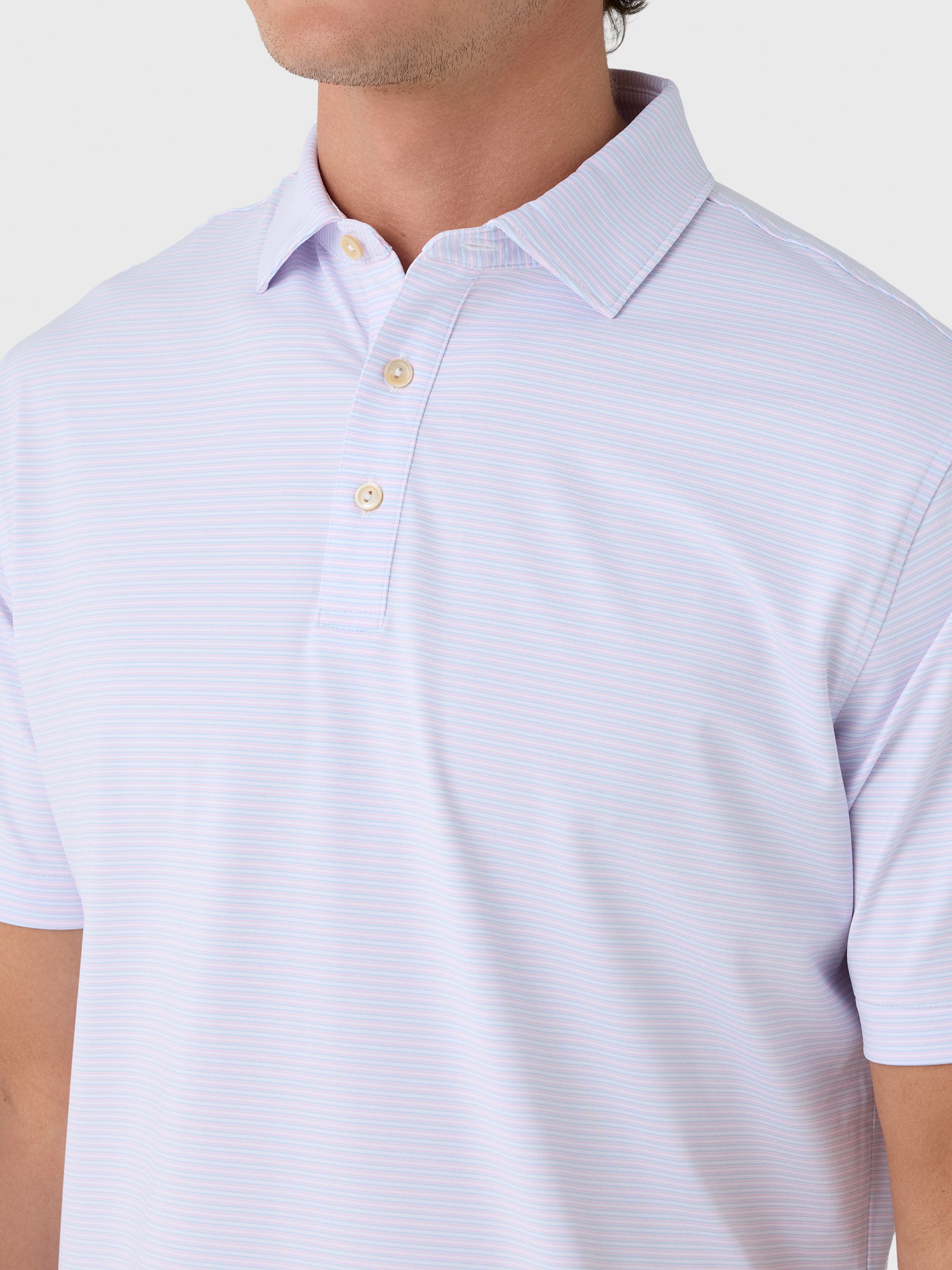 Peter Millar Crown Sport Men's Harrington Performance Jersey Polo - Saint Bernard