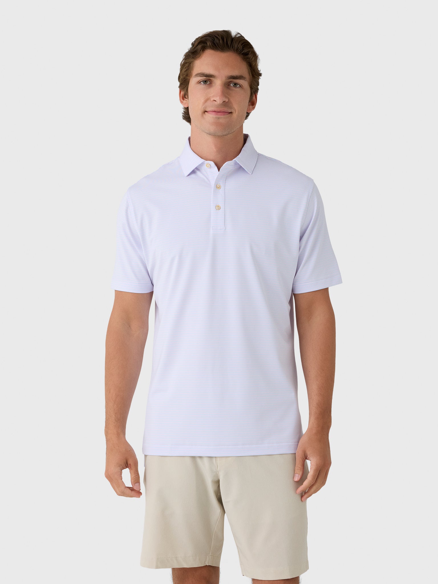 Peter Millar Crown Sport Men's Harrington Performance Jersey Polo - Saint Bernard